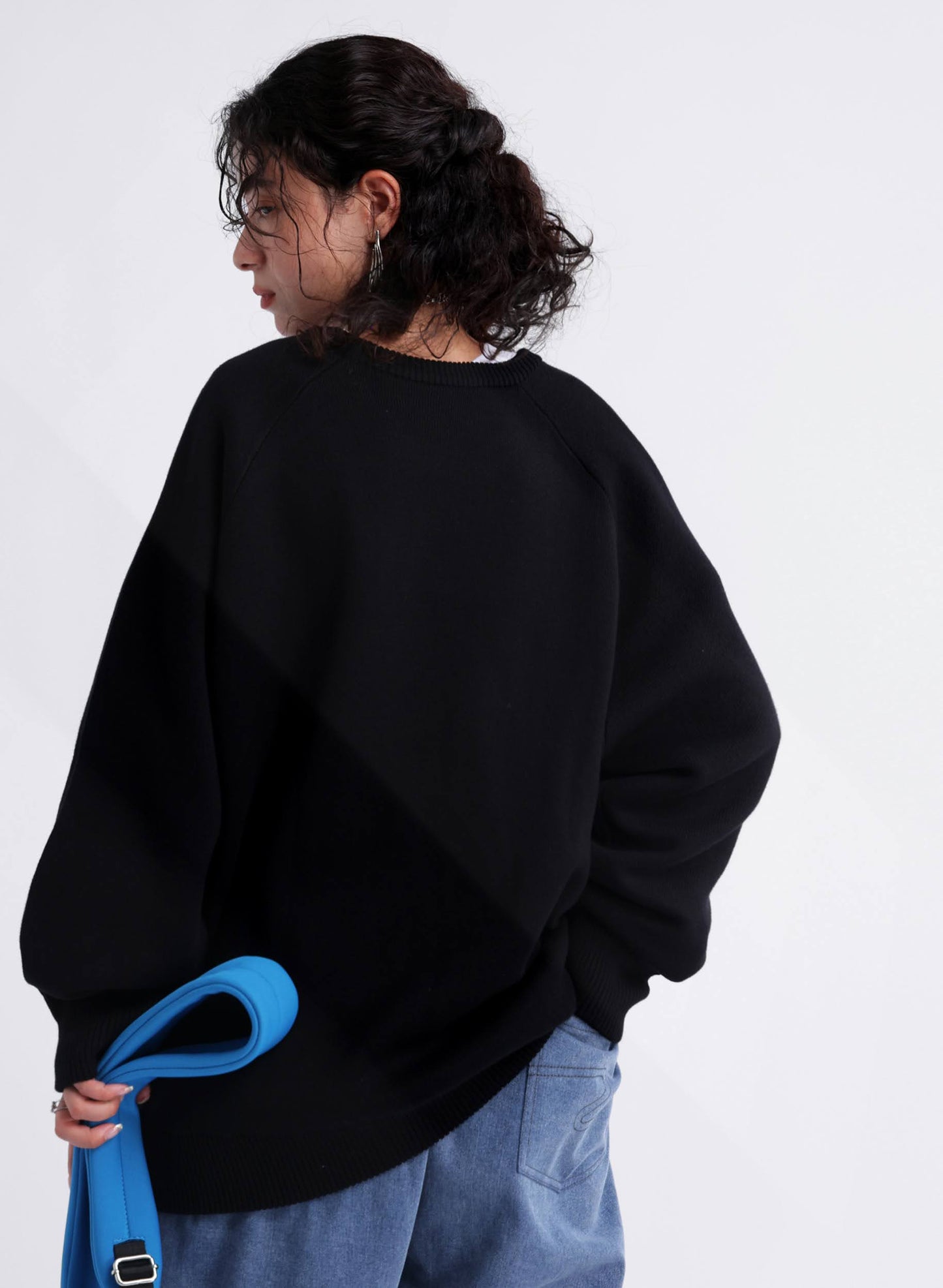 OWNth(オンス) ダブルジャガード”OWNth”ロゴニットプルオーバー きれいめ レディース ブラック 黒