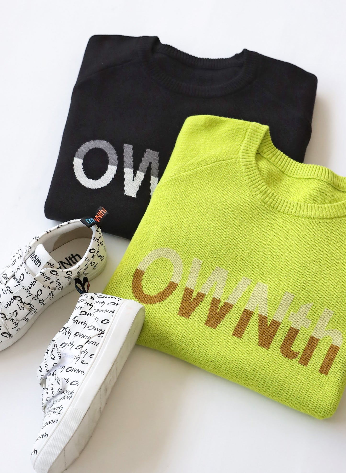 OWNth(オンス) ダブルジャガード”OWNth”ロゴニットプルオーバー きれいめ レディース