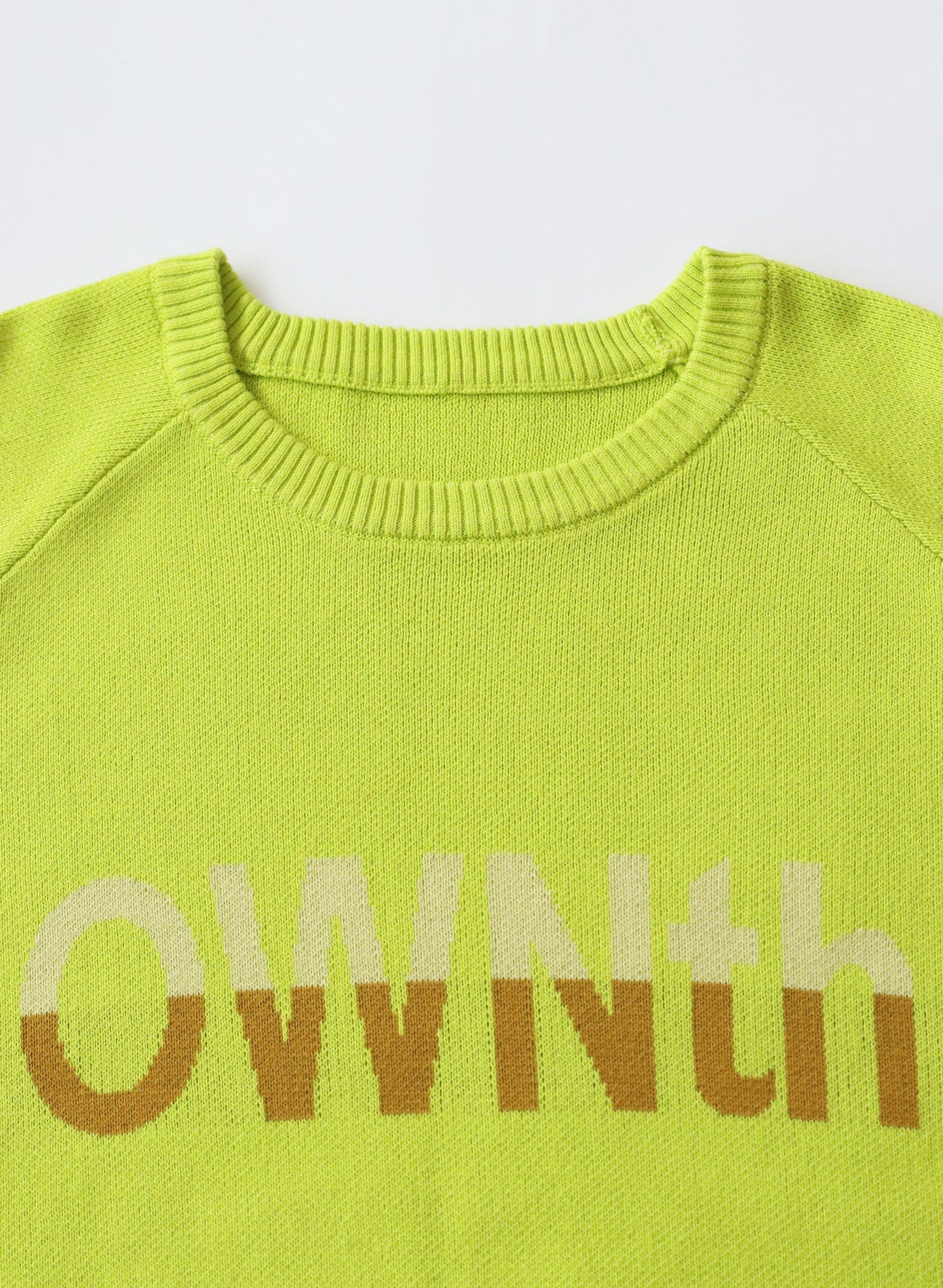 OWNth(オンス) ダブルジャガード”OWNth”ロゴニットプルオーバー きれいめ レディース 首周り