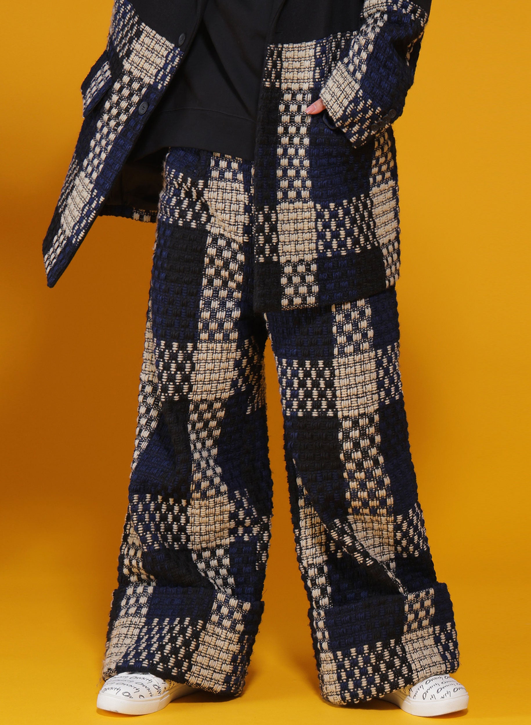 OWNth(オンス) ツイードワイドパンツ きれいめ レディース ブラック 黒