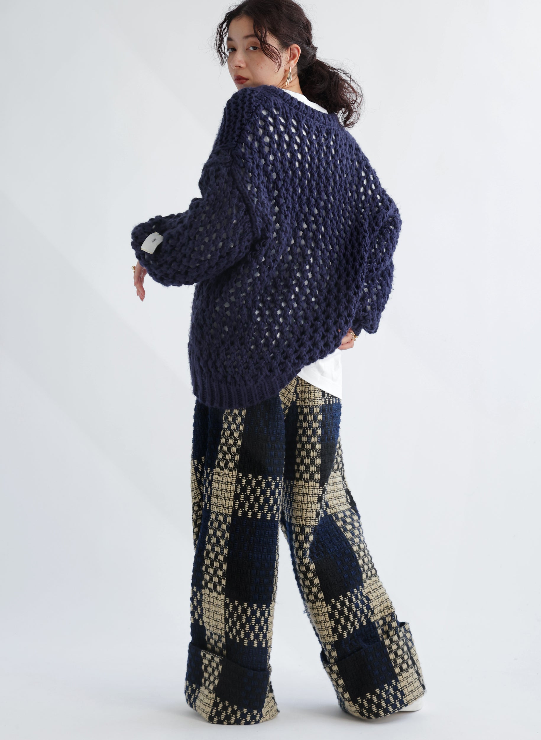 OWNth(オンス) ツイードワイドパンツ きれいめ レディース ブラック 黒