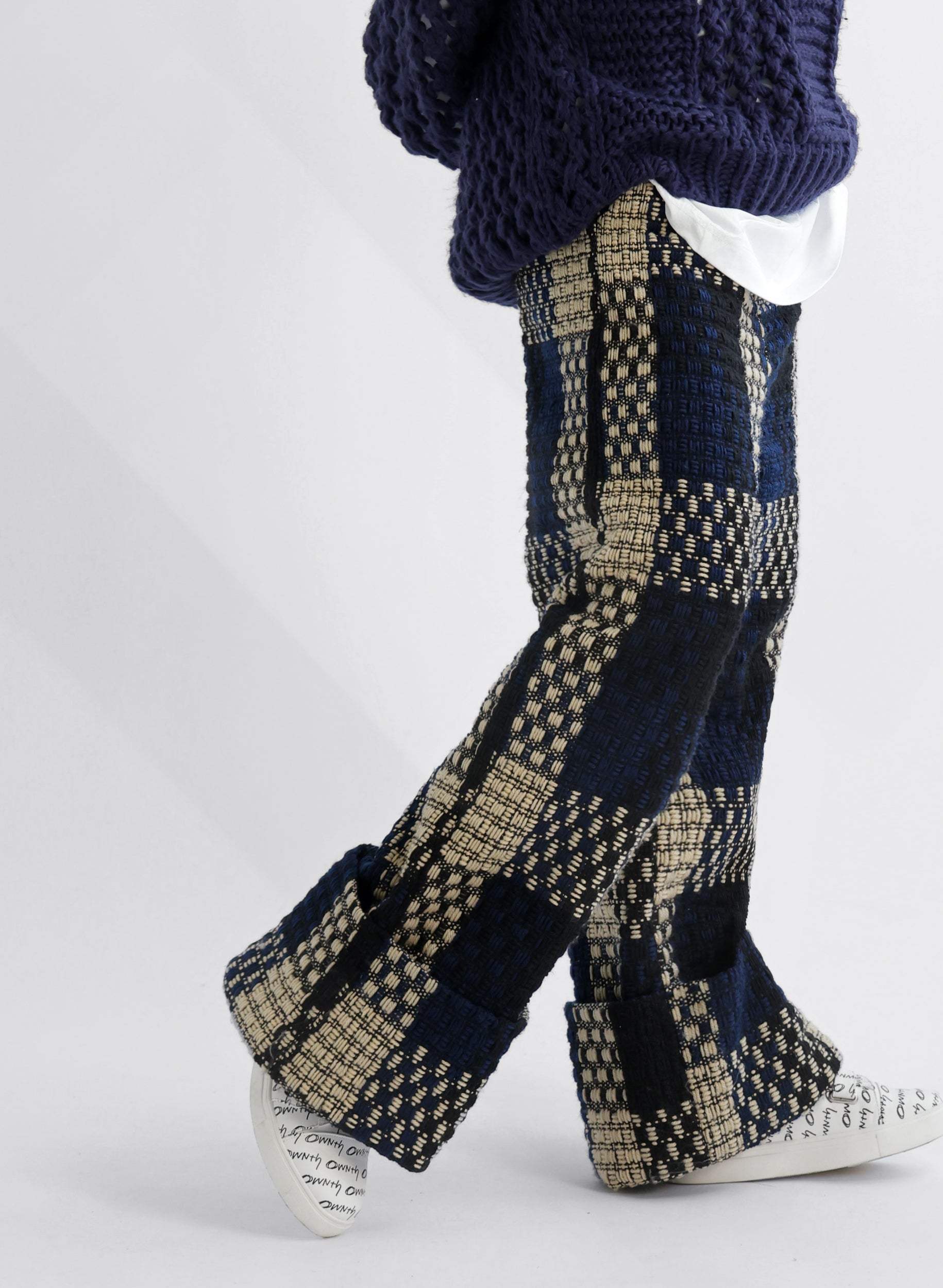 OWNth(オンス) ツイードワイドパンツ きれいめ レディース ブラック 黒