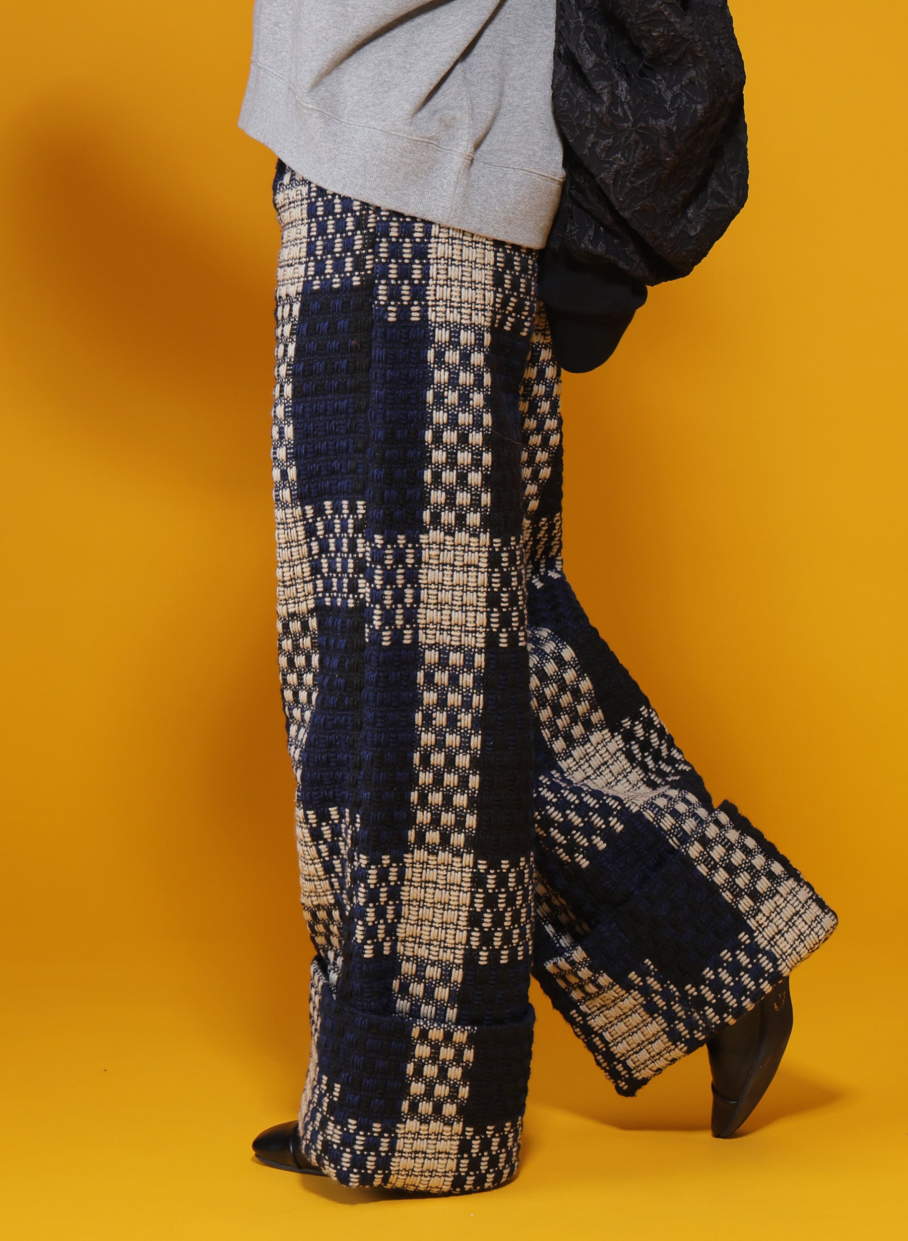 OWNth(オンス) ツイードワイドパンツ きれいめ レディース ブラック 黒