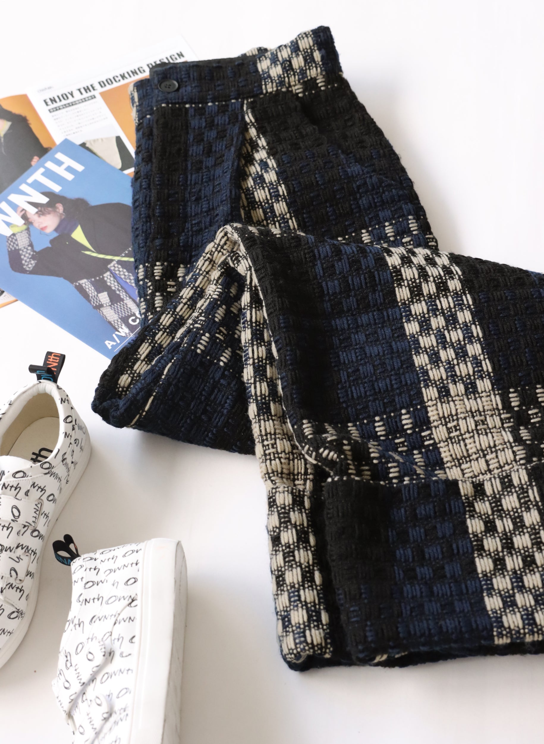 OWNth(オンス) ツイードワイドパンツ きれいめ レディース ブラック 黒