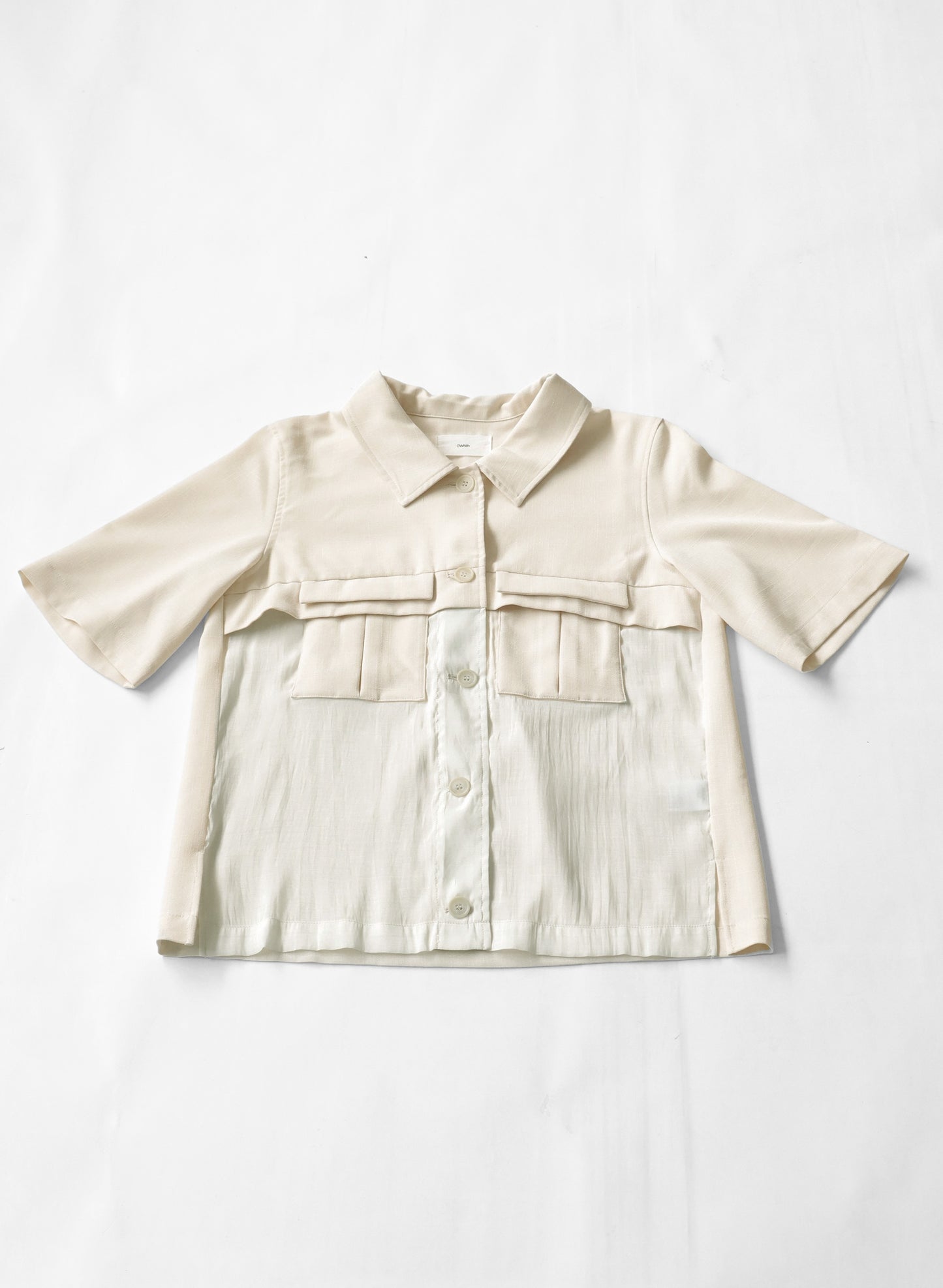 OWNth(オンス) 切替シアーポケットシャツ きれいめ レディース アイボリー