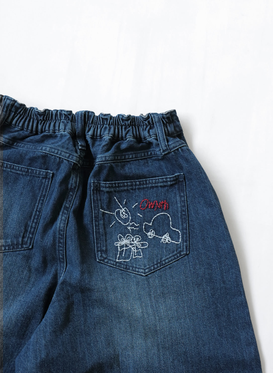 OWNth(オンス) バック刺繍デニムバルーンパンツ きれいめ ユニセックス 刺繍ロゴ