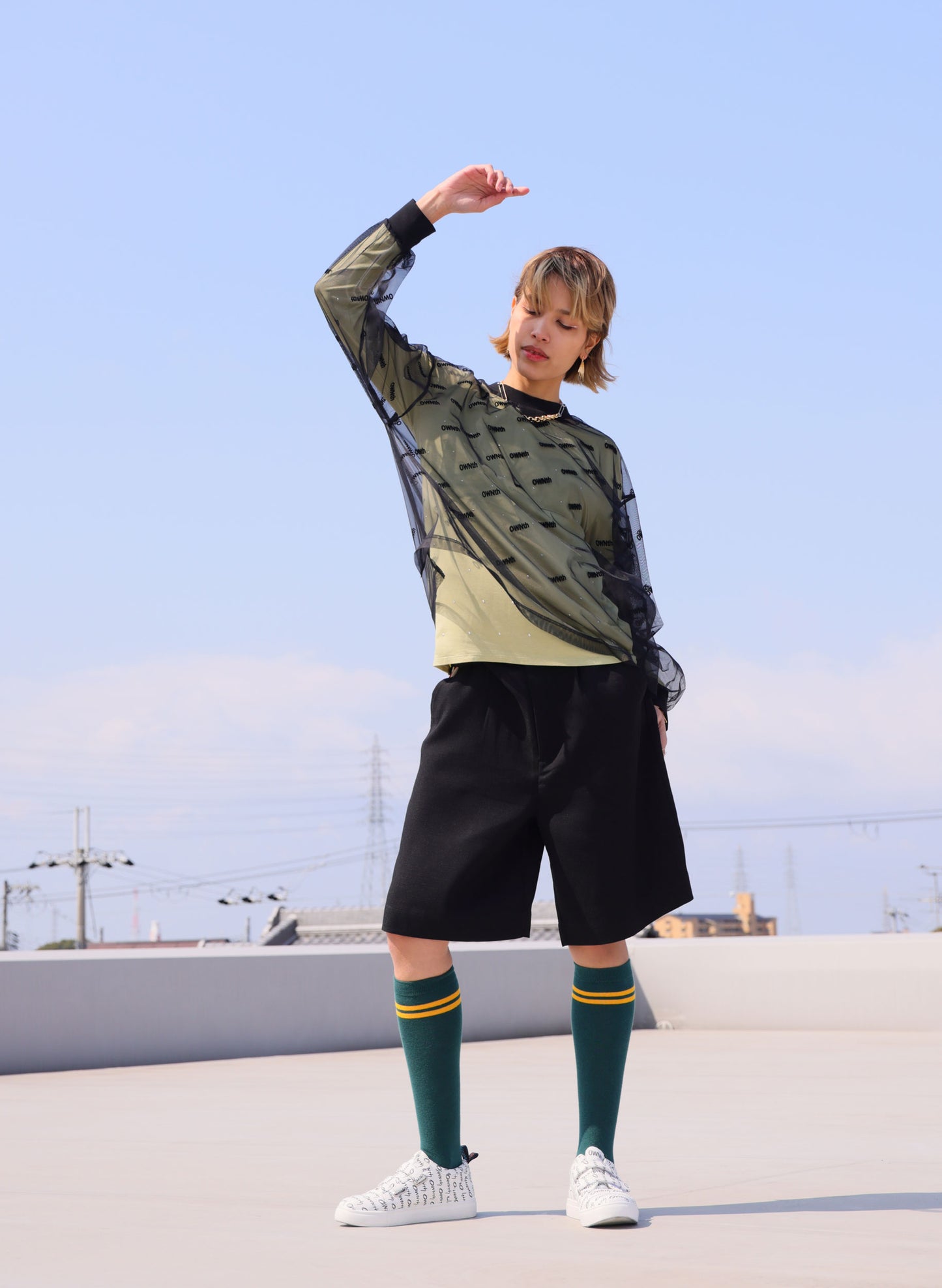 OWNth(オンス) フロッキーシアートップス きれいめ レディース ブラック 黒