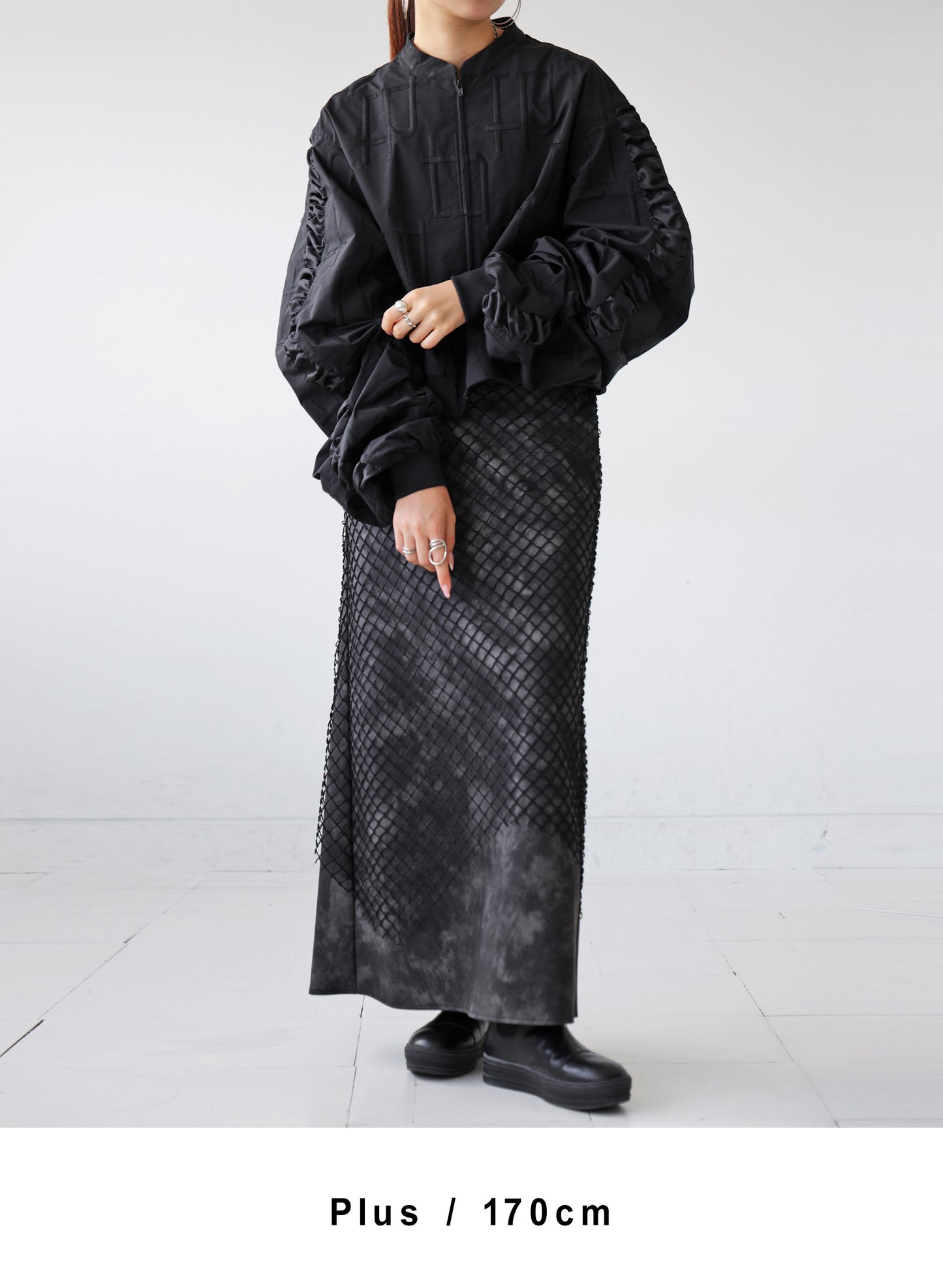 OWNth(オンス) モノグラムボリュームスリーブブルゾン きれいめ レディース ブラック 黒