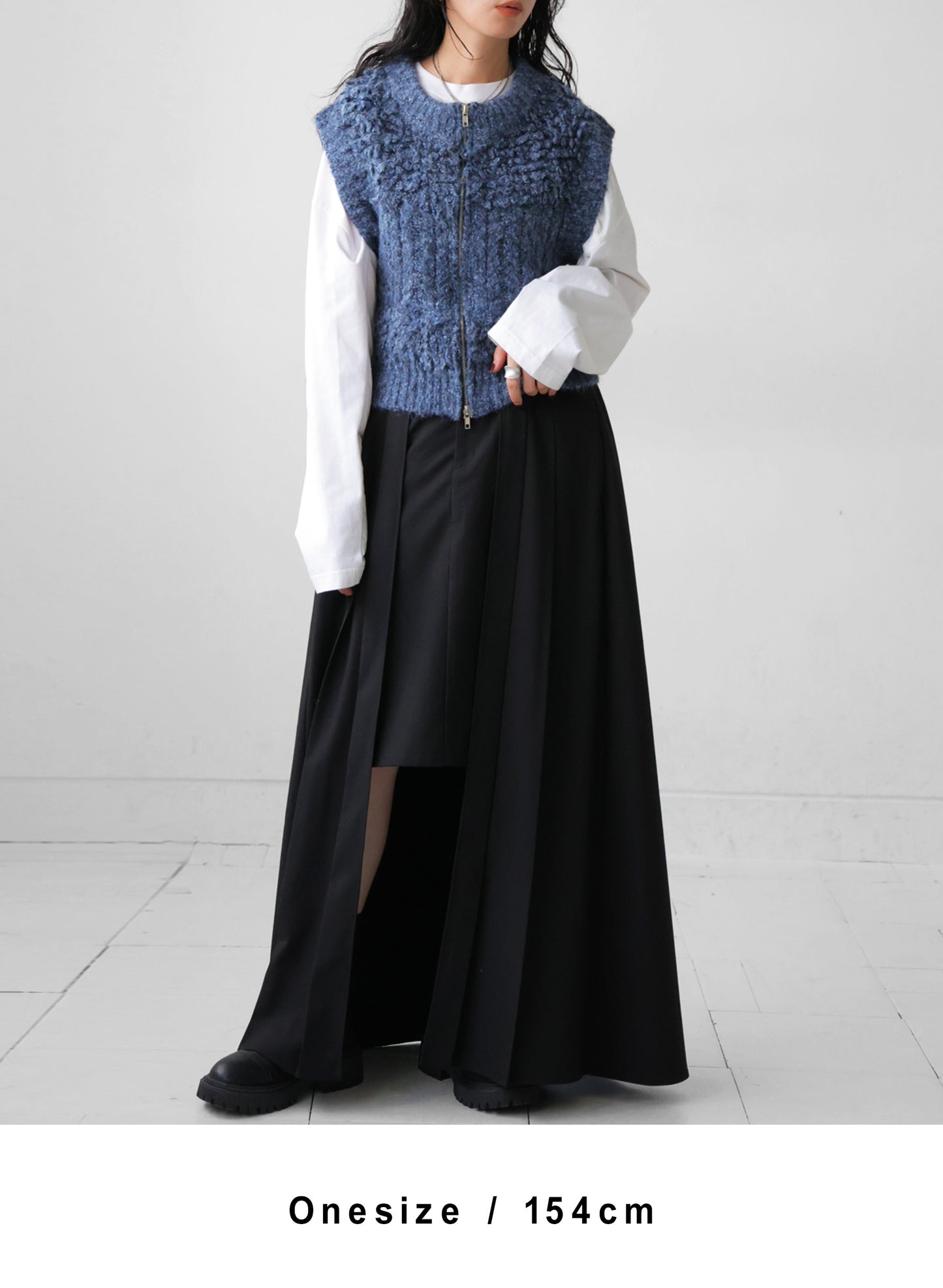 OWNth(オンス) ループフリンジニットベスト きれいめ レディース ブルー 青