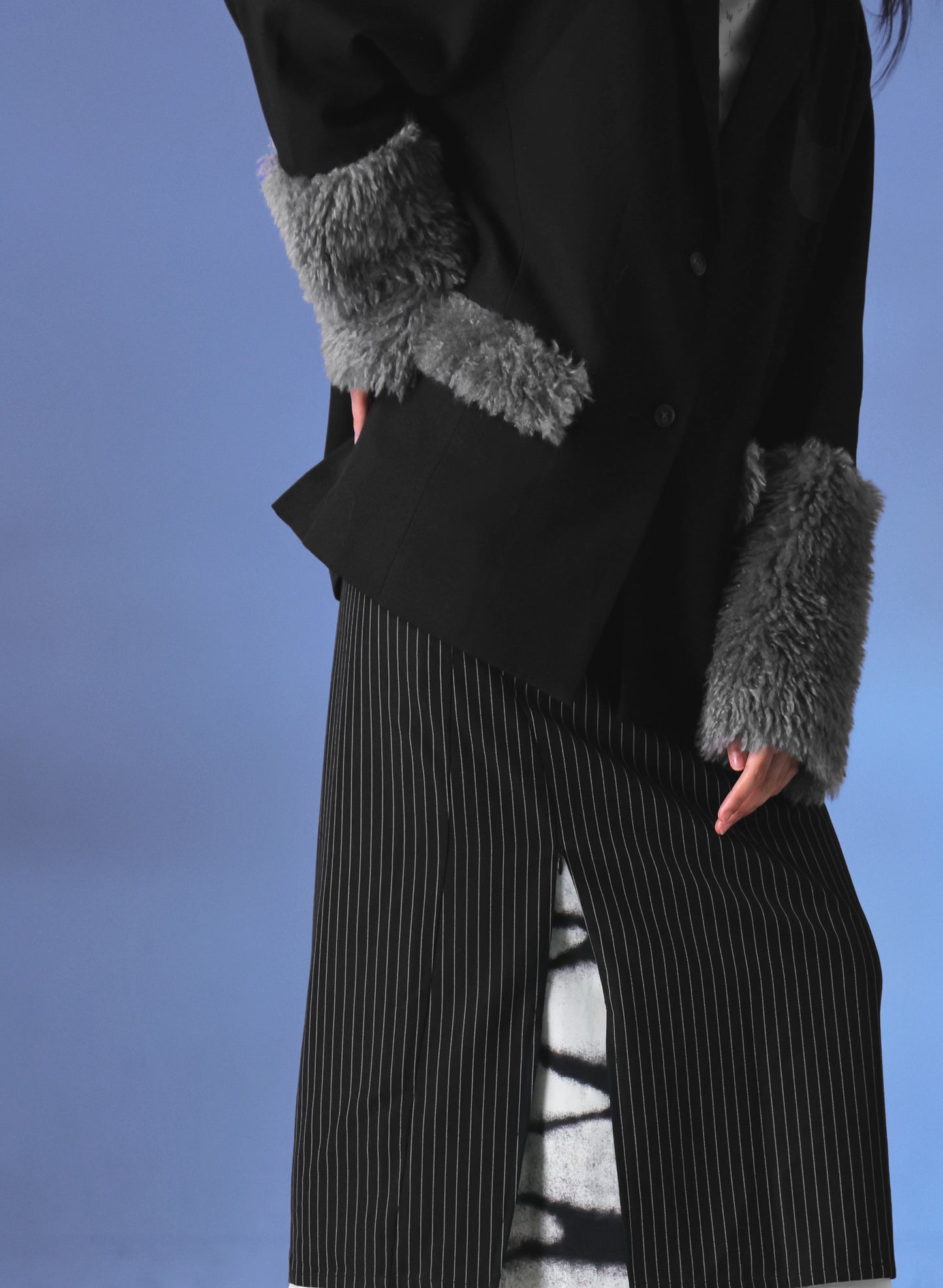 OWNth(オンス) ファードッキングテーラードジャケット きれいめ レディース ブラック 黒