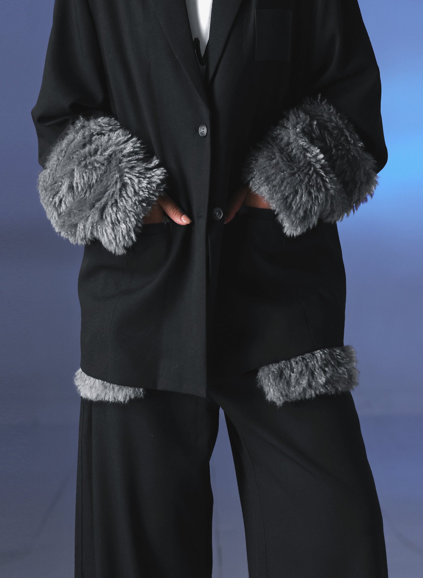 OWNth(オンス) ファードッキングテーラードジャケット きれいめ レディース ブラック 黒