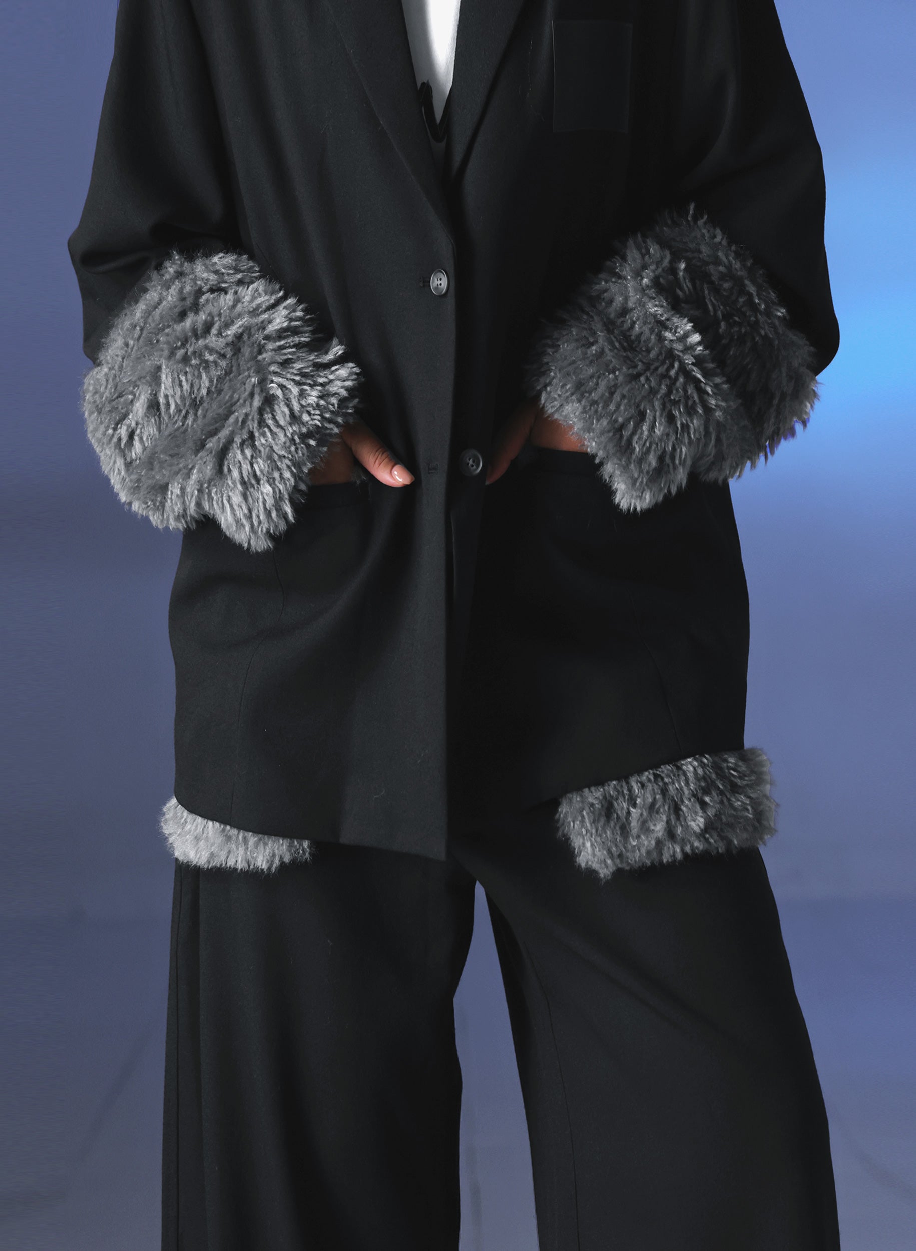 OWNth(オンス) ファードッキングテーラードジャケット きれいめ レディース ブラック 黒