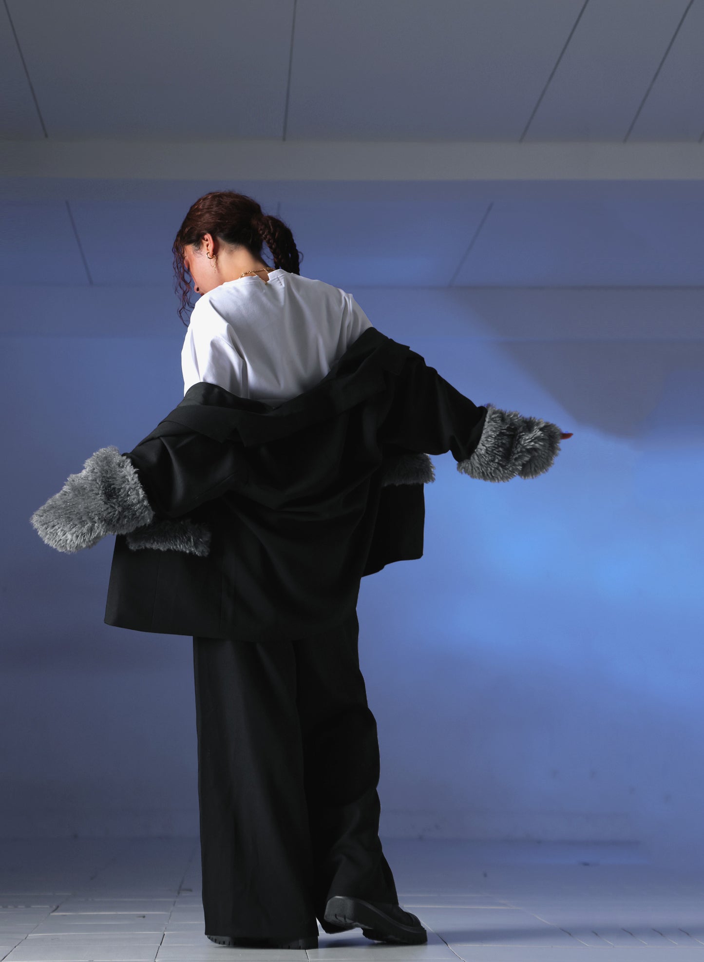 OWNth(オンス) ファードッキングテーラードジャケット きれいめ レディース ブラック 黒