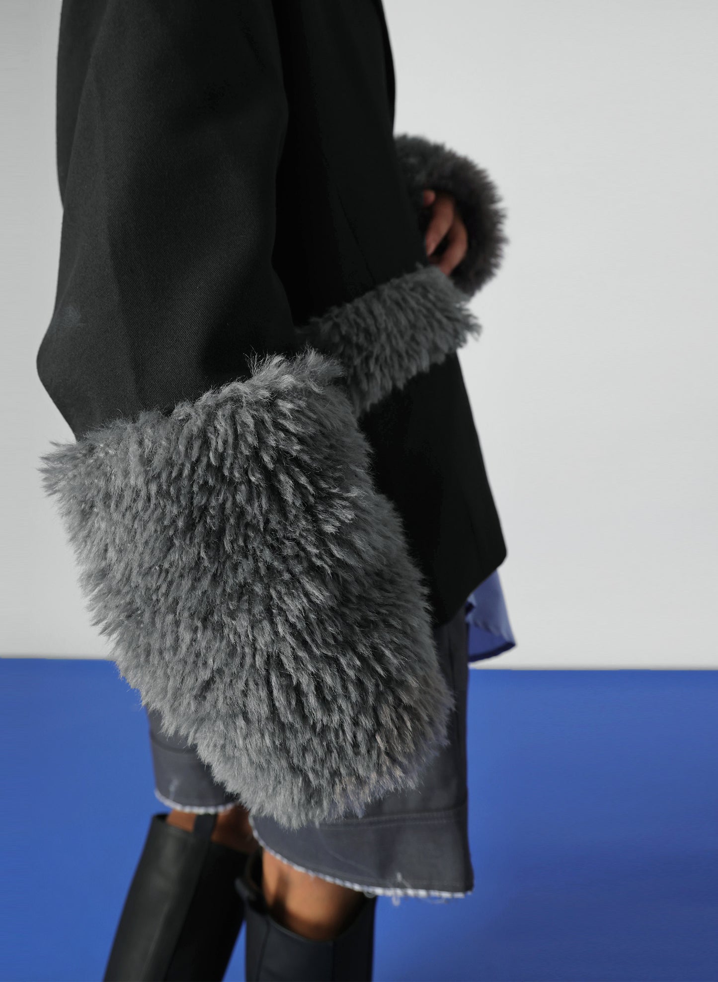 OWNth(オンス) ファードッキングテーラードジャケット きれいめ レディース ブラック 黒