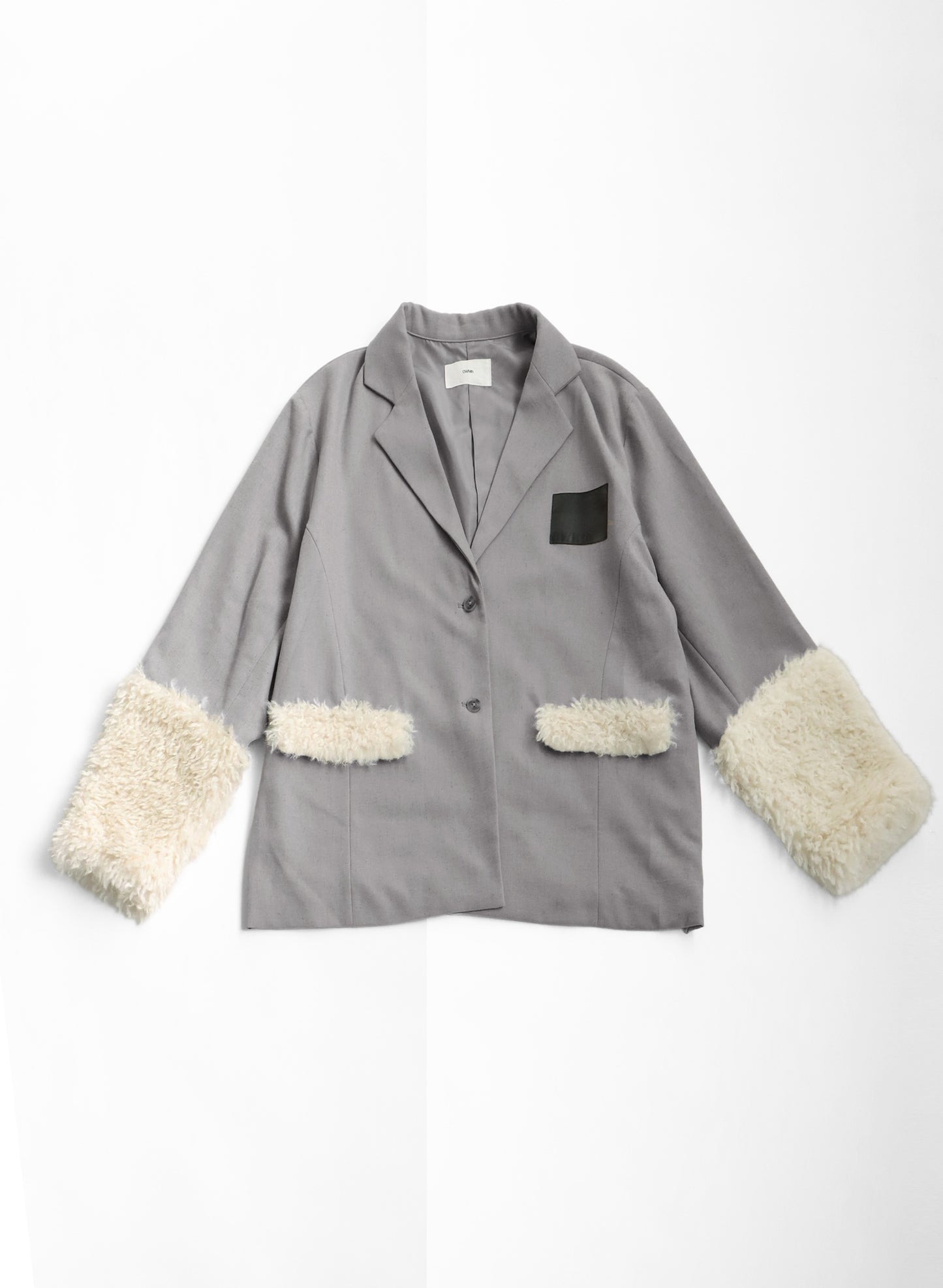 OWNth(オンス) ファードッキングテーラードジャケット きれいめ レディース グレー