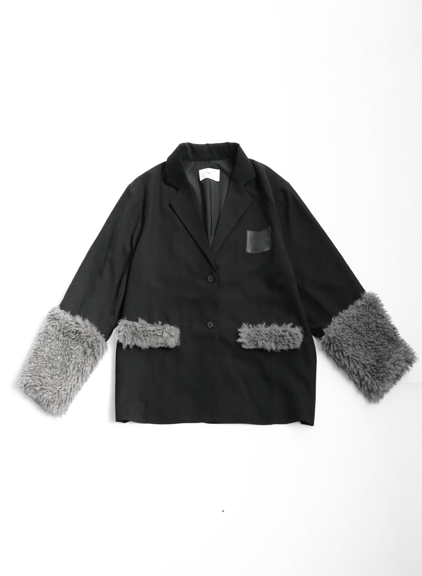 OWNth(オンス) ファードッキングテーラードジャケット きれいめ レディース ブラック 黒