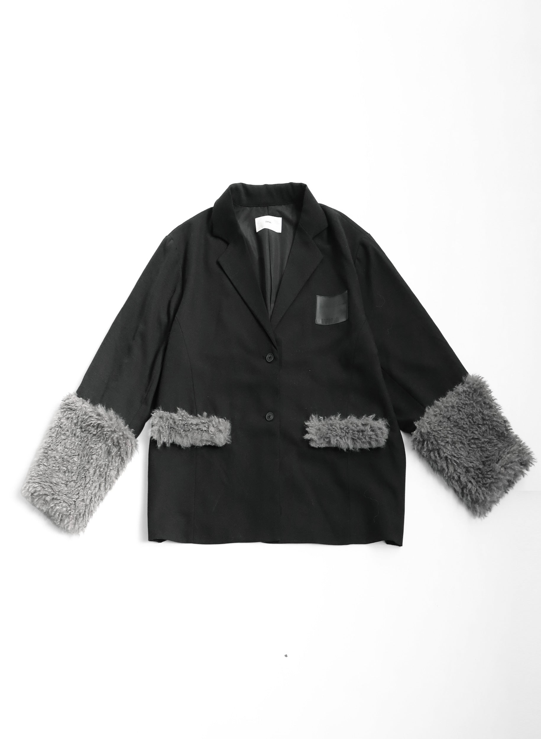 OWNth(オンス) ファードッキングテーラードジャケット きれいめ レディース ブラック 黒