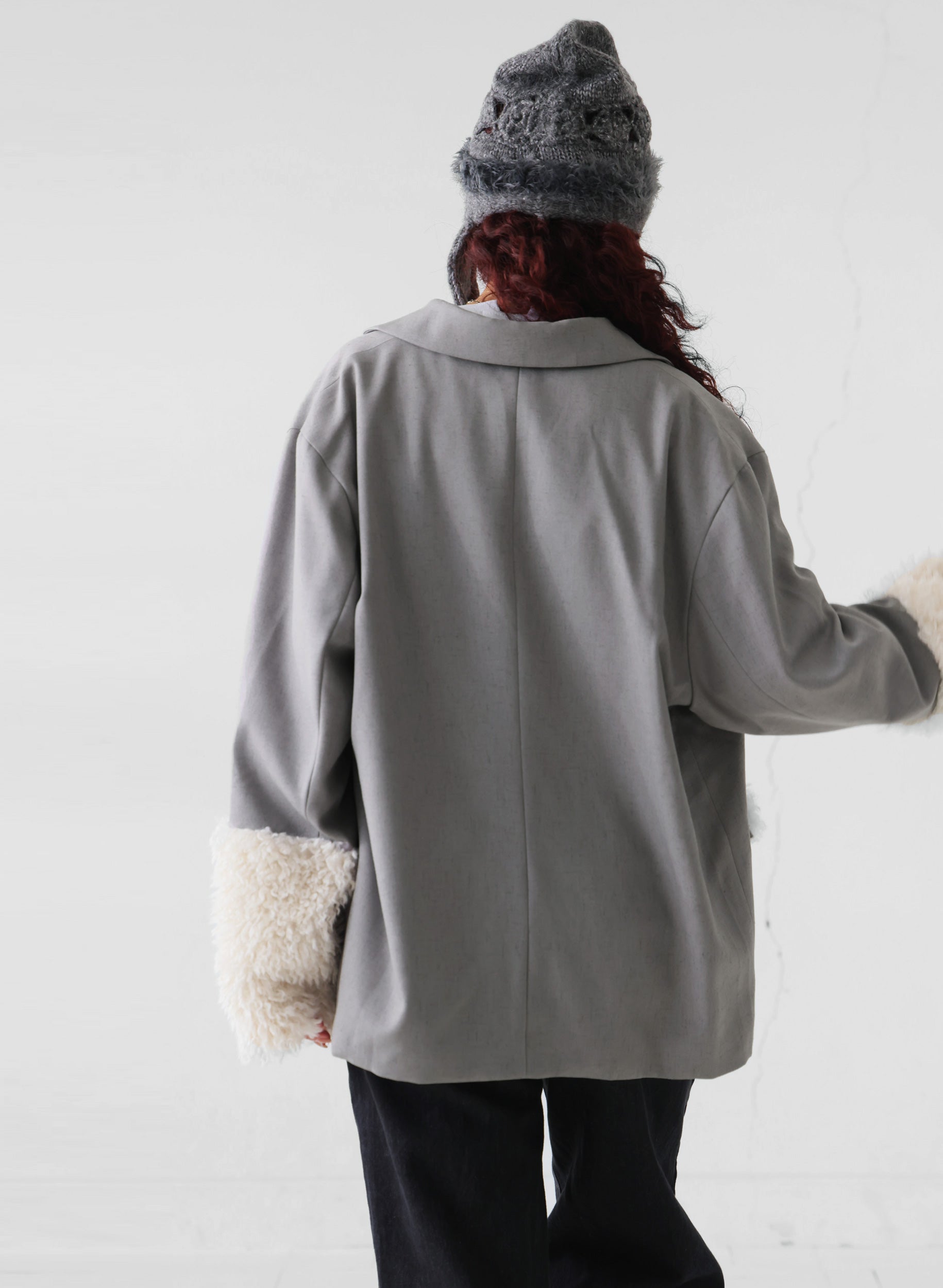 OWNth(オンス) ファードッキングテーラードジャケット きれいめ レディース グレー