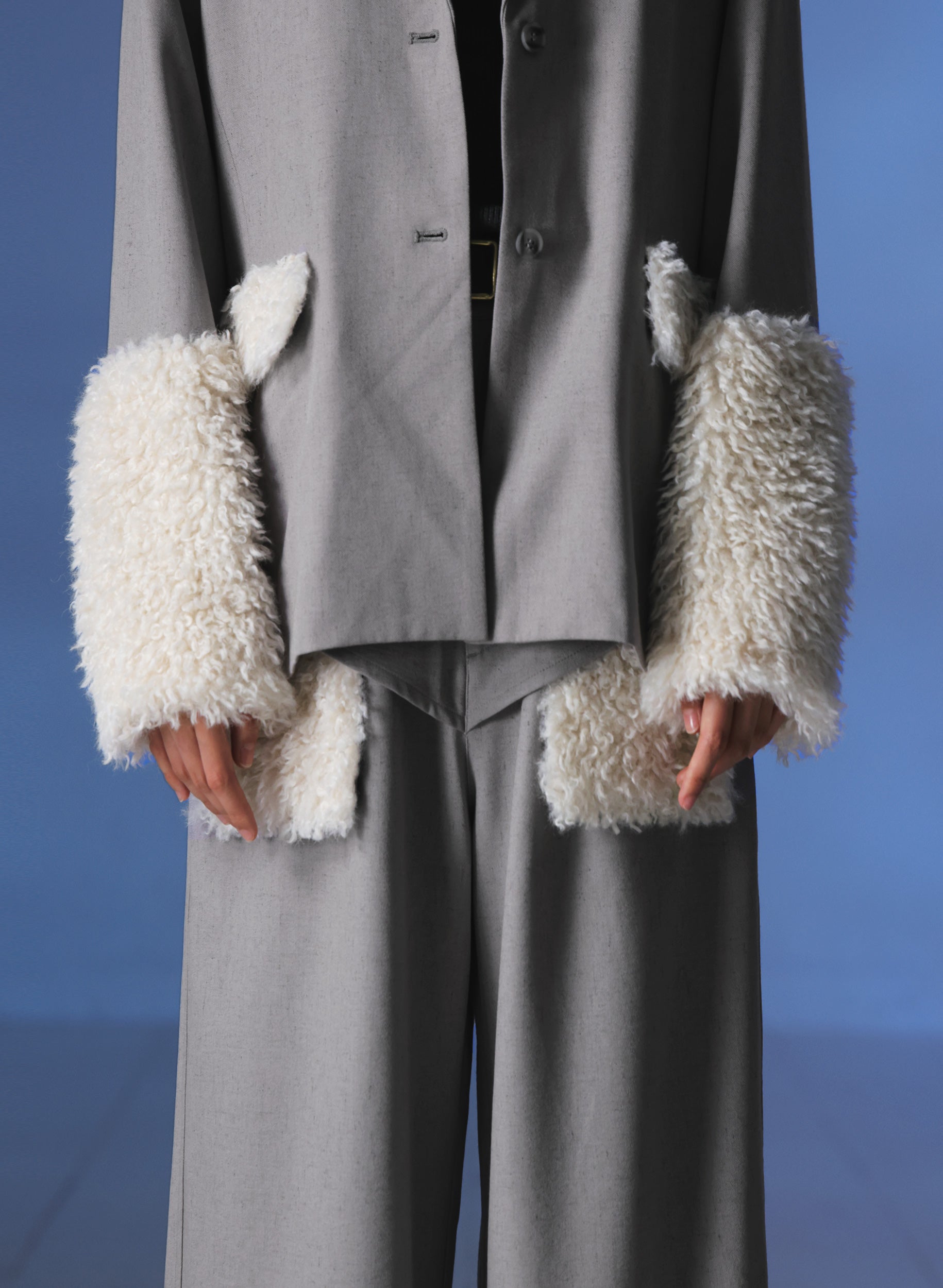 OWNth(オンス) ファードッキングテーラードジャケット きれいめ レディース グレー