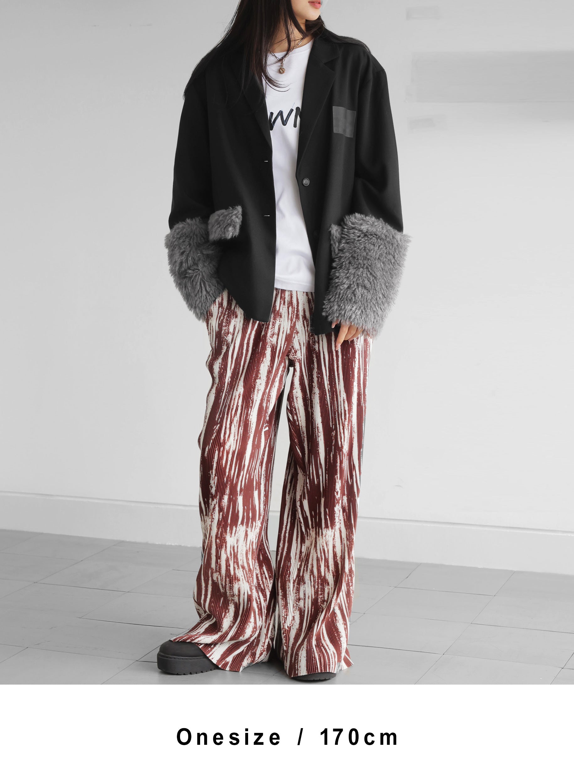 OWNth(オンス) ファードッキングテーラードジャケット きれいめ レディース ブラック 黒