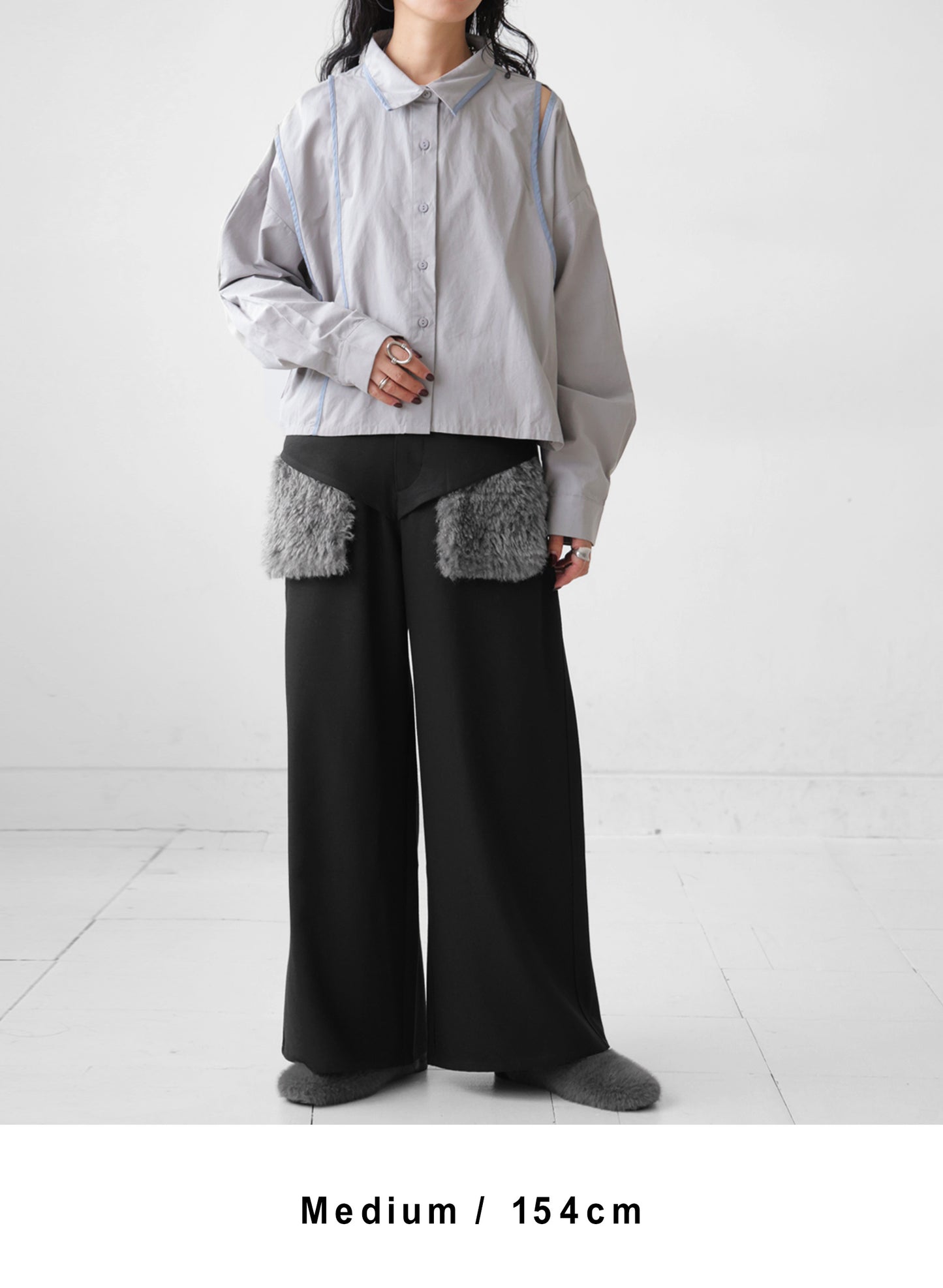 OWNth(オンス) ファーワイドパンツ きれいめ レディース ブラック 黒