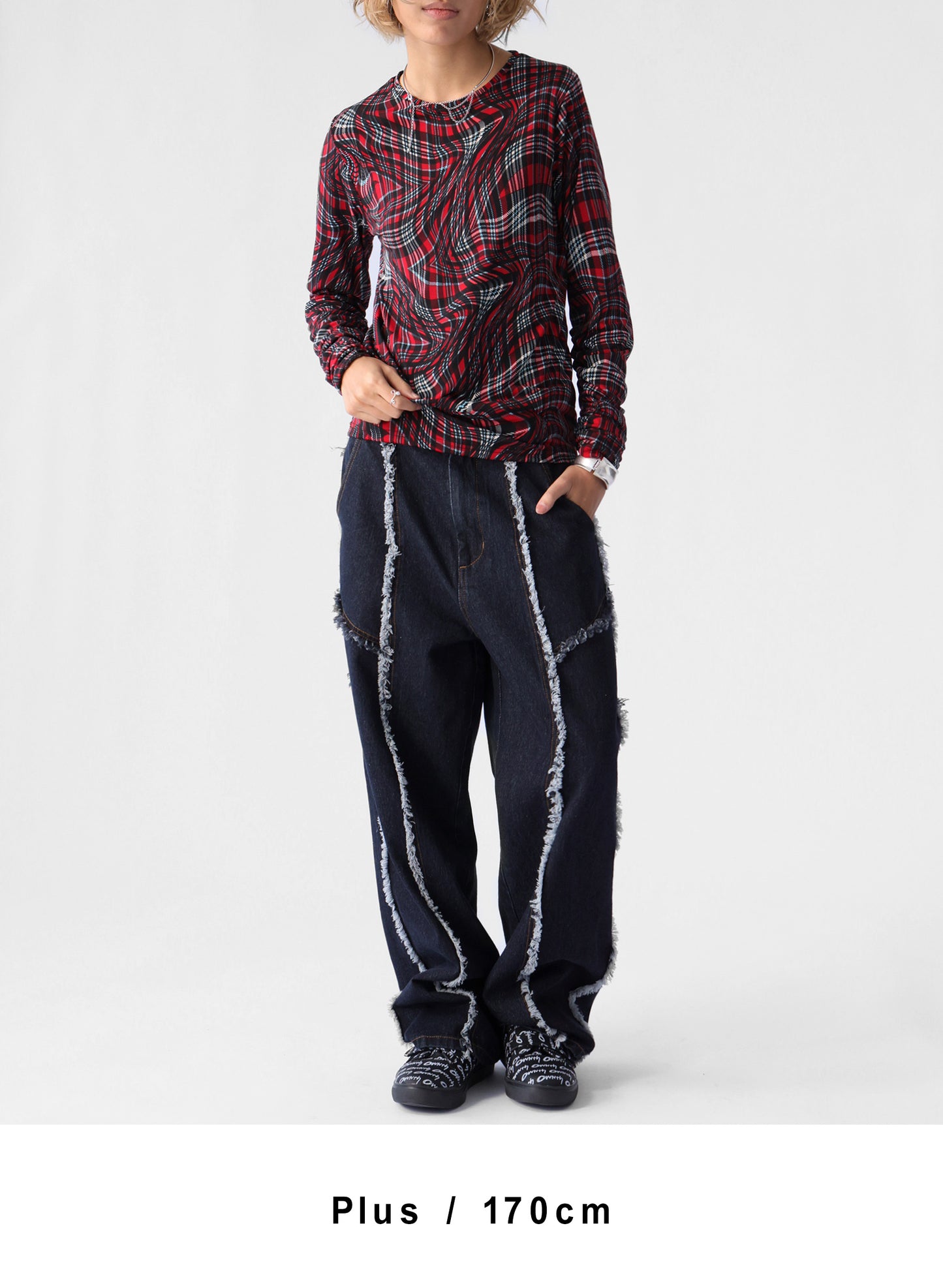 OWNth(オンス) フリンジデニムパンツ きれいめ ユニセックス インディゴ