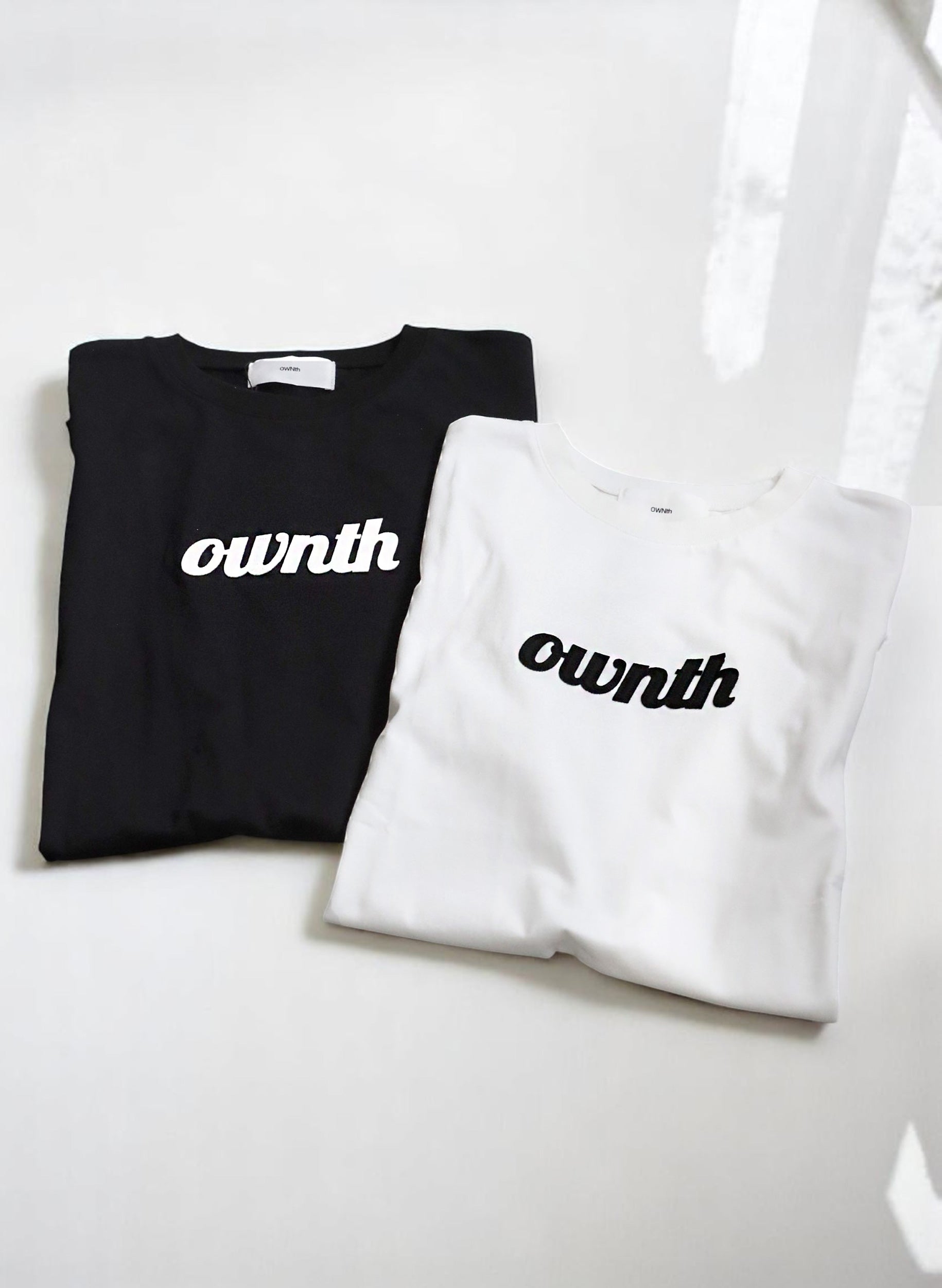 OWNth(オンス) フェルトロゴ刺繍Tシャツ きれいめ ユニセックス