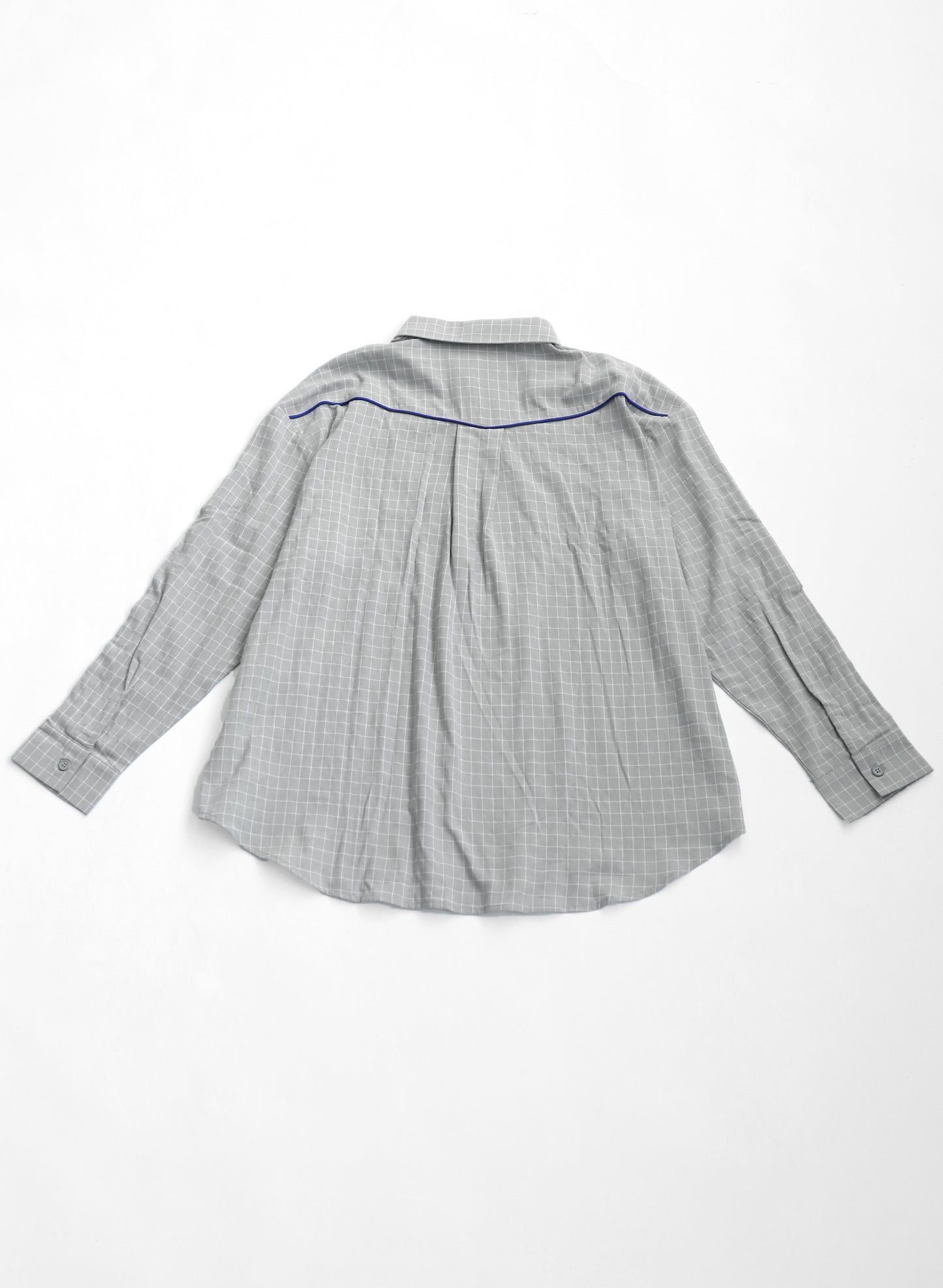 OWNth(オンス) パイピングデザインチェック柄シャツ きれいめ レディース グレー