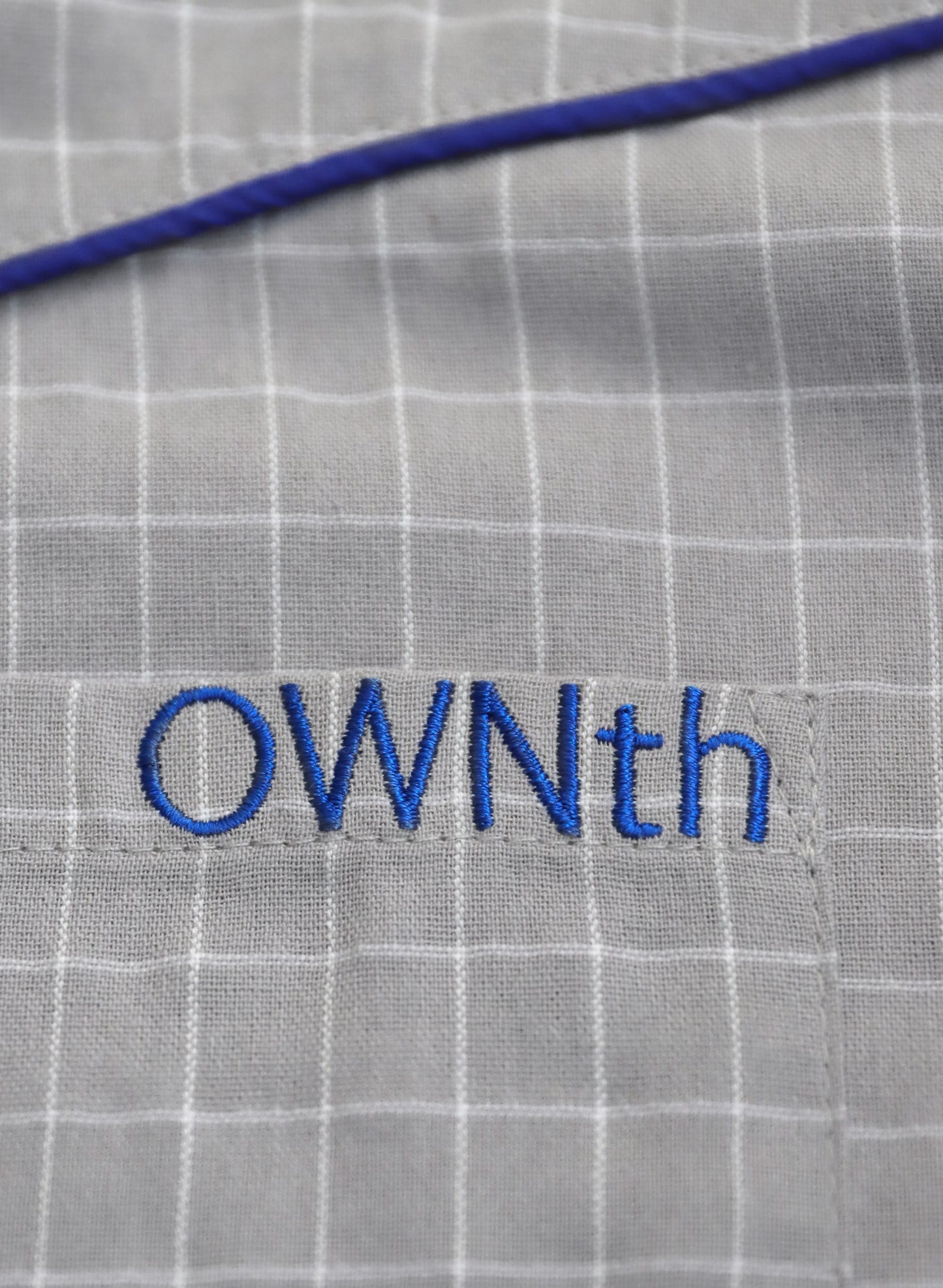 OWNth(オンス) パイピングデザインチェック柄シャツ きれいめ レディース グレー