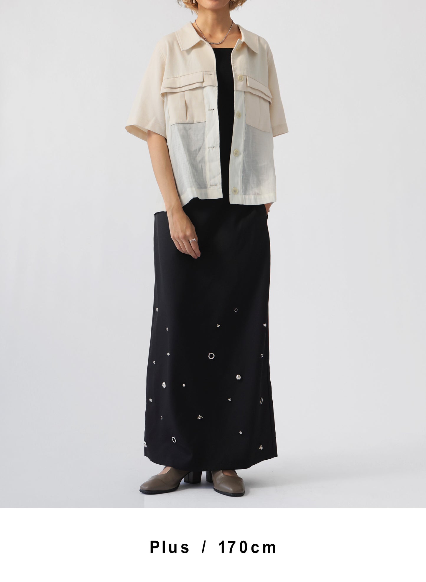 OWNth(オンス) パーツデザインスカート きれいめ レディース ブラック 黒