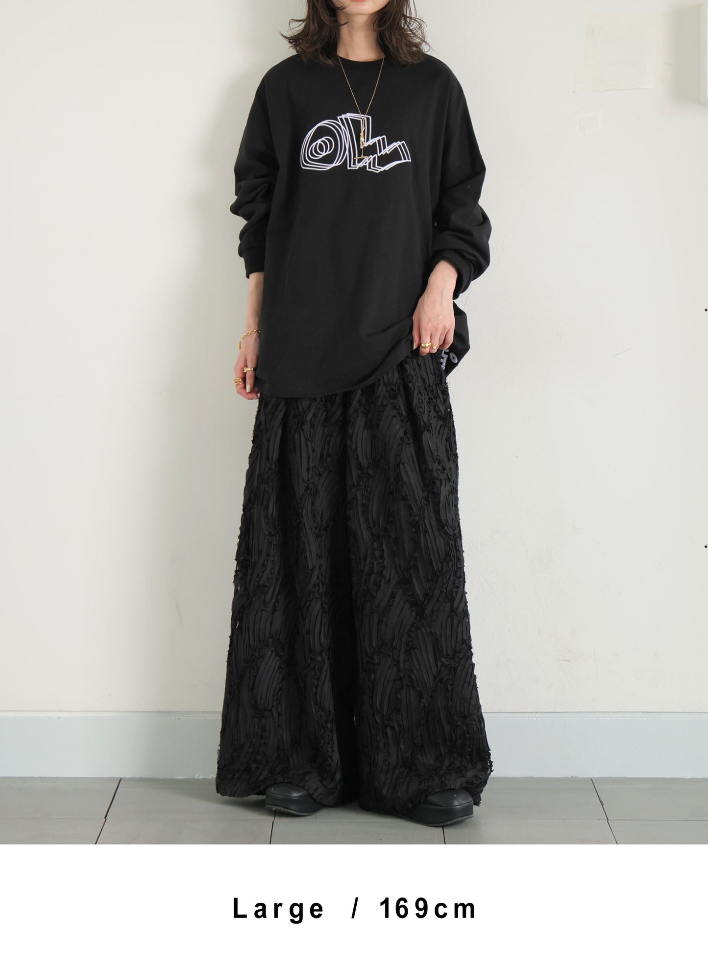 OWNth(オンス) テープデザインパンツ きれいめ レディース 黒 ブラック