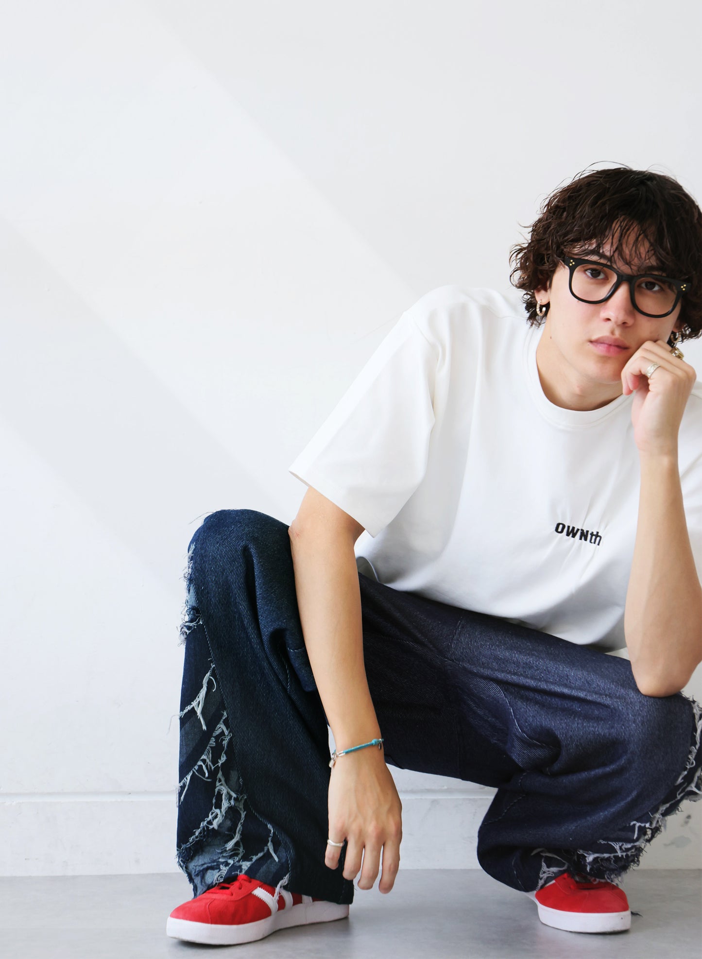 OWNth(オンス) 切替デザインデニムパンツ きれいめ ユニセックス インディゴ