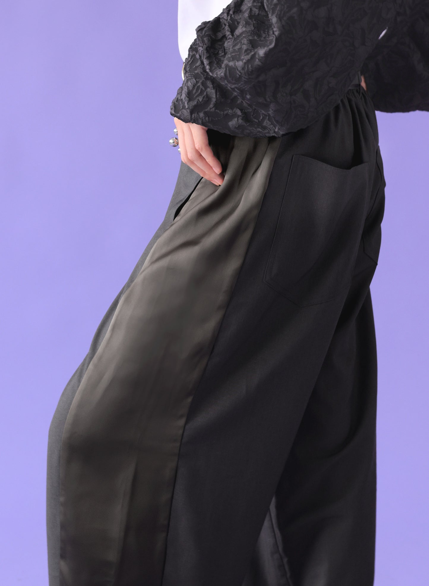 OWNth(オンス) ライン切替パンツ きれいめ レディース グレー