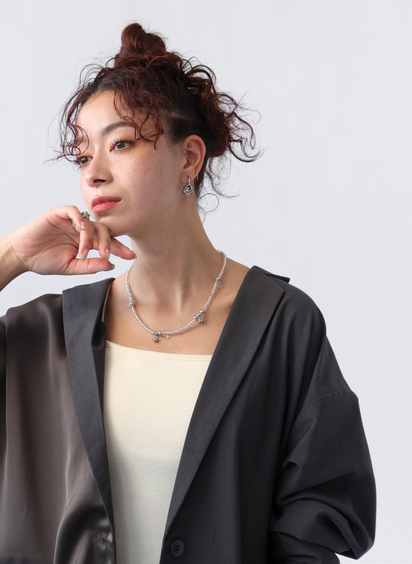 OWNth(オンス) 2WAYノットデザインパールピアス きれいめ レディース シルバー