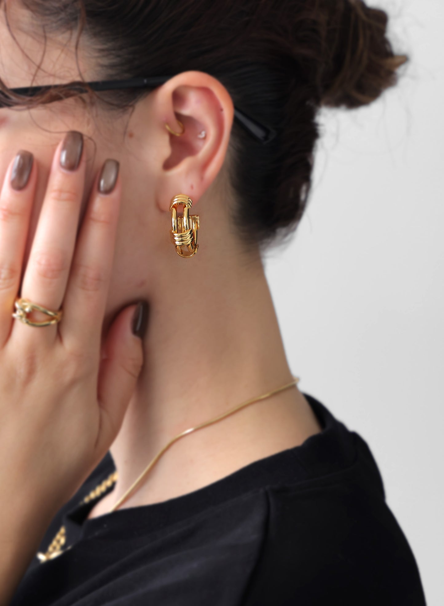 OWNth(オンス) フープモチーフピアス きれいめ レディース ゴールド gold