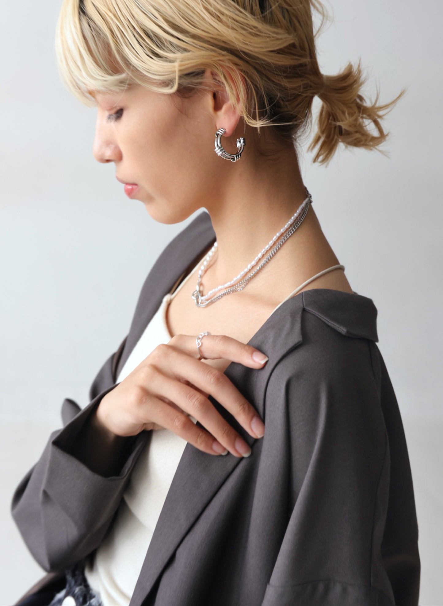 OWNth(オンス) フープモチーフピアス きれいめ レディース シルバー silver