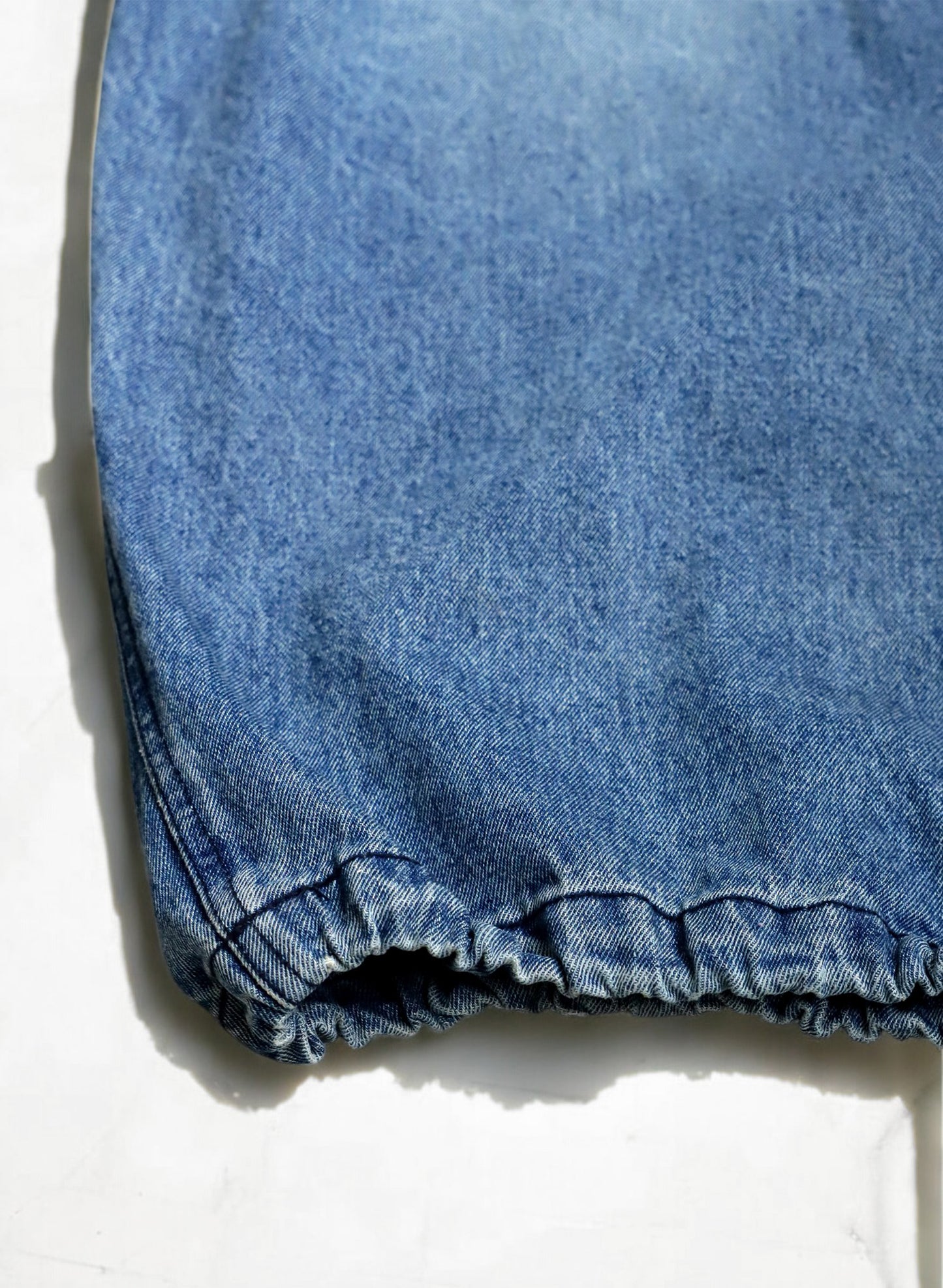 OWNth(オンス) 裾ドロストデザインデニムバルーンパンツ きれいめ ユニセックス ブルー