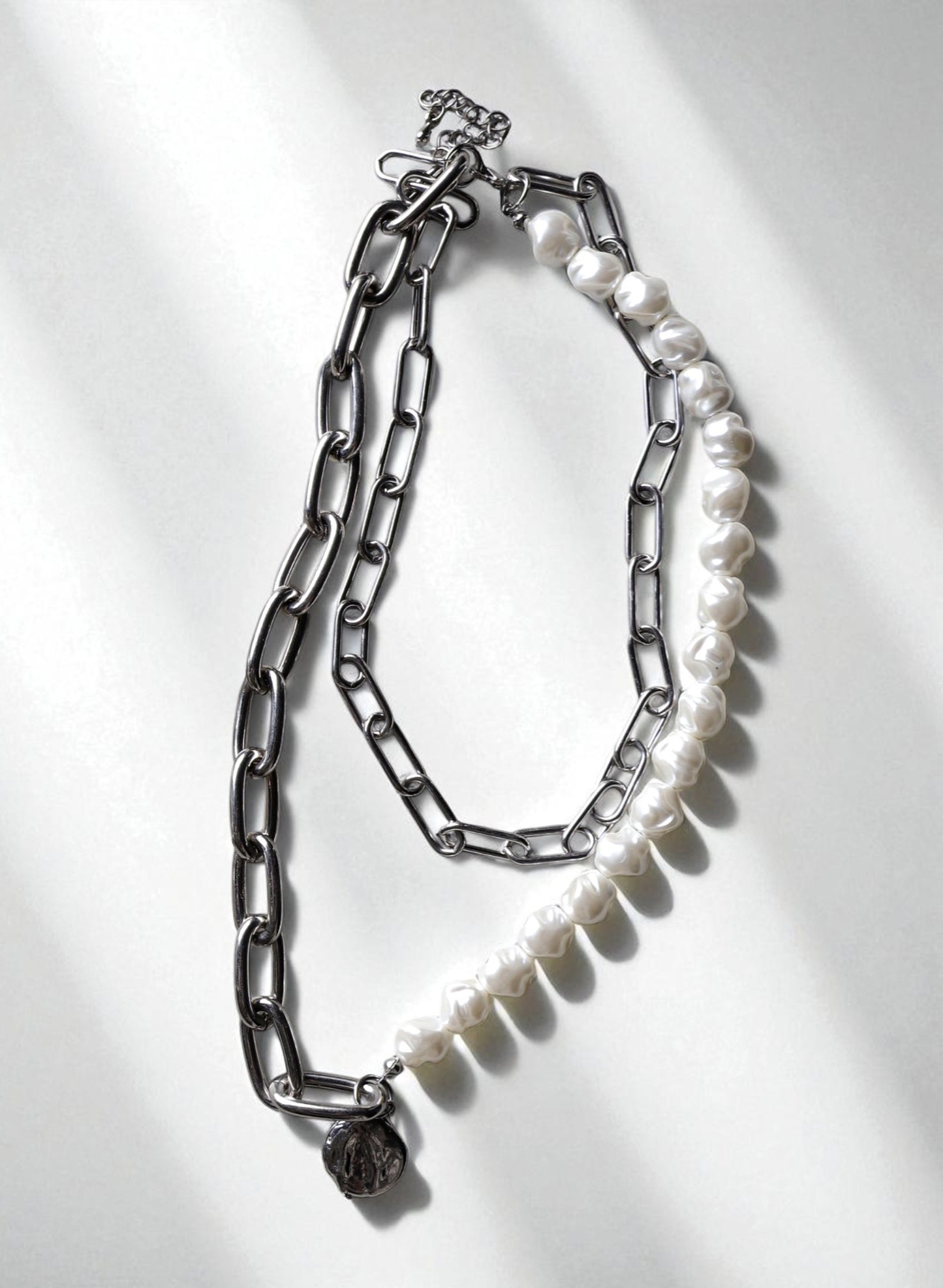 OWNth(オンス) パール×ボリュームチェーン2連ネックレス きれいめ レディース シルバー