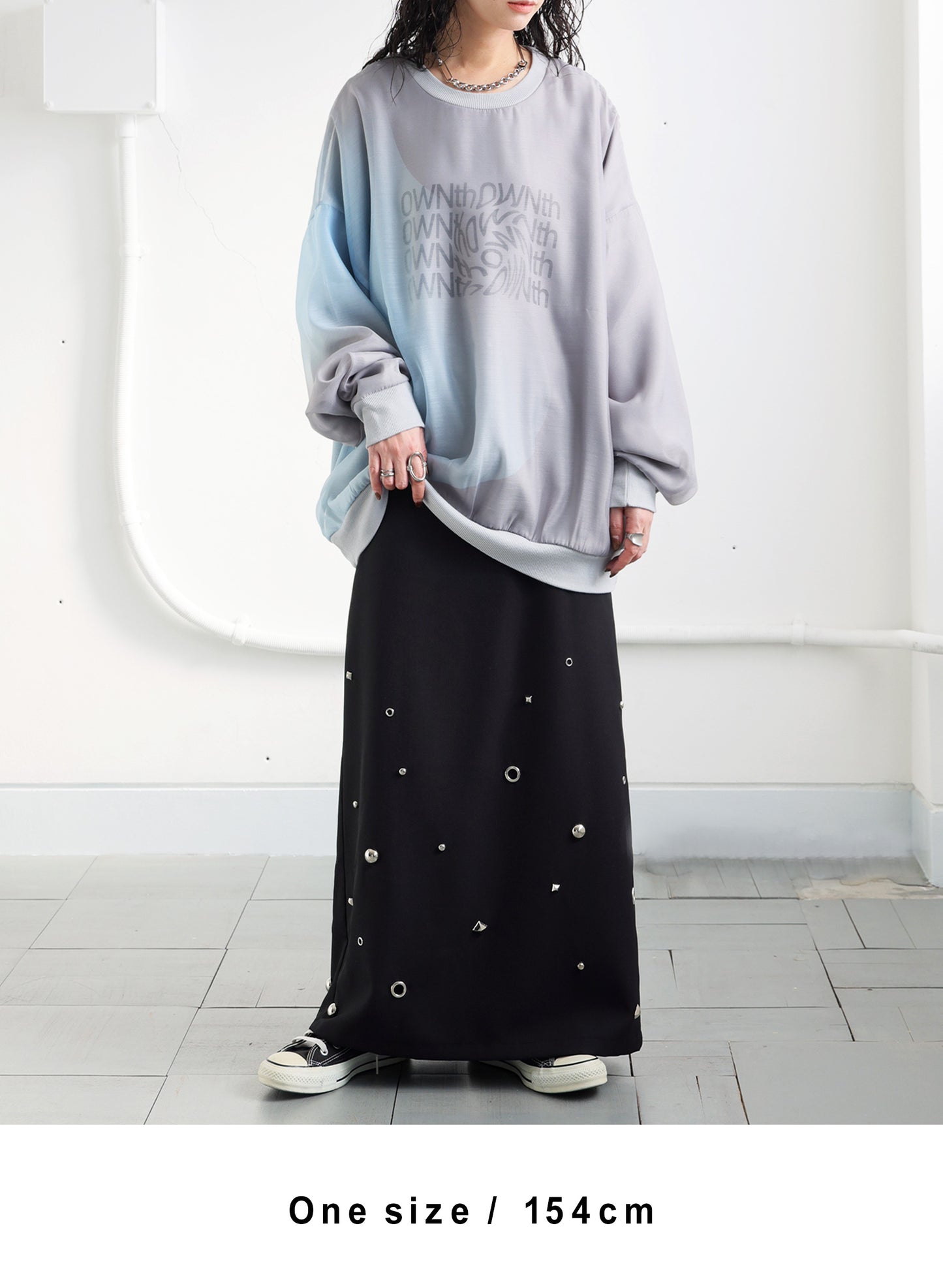 OWNth(オンス) グラデシアーレイヤードロゴプルオーバー きれいめ ユニセックスグレー