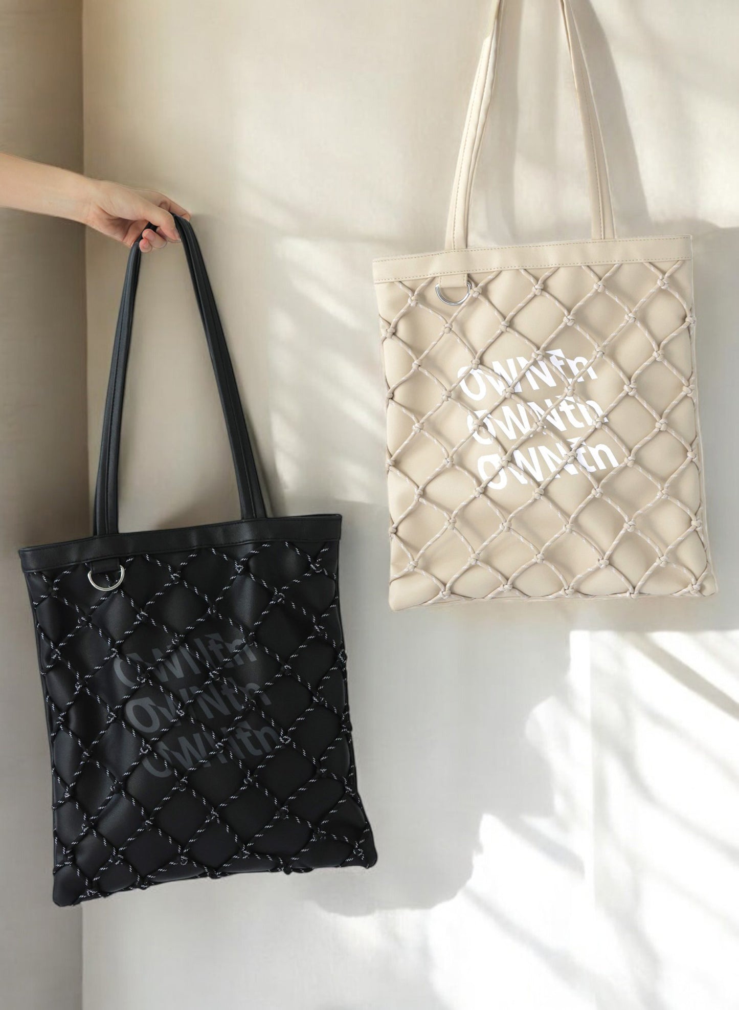 OWNth(オンス) OWNthロゴコードメッシュトートバッグ きれいめ ユニセックス