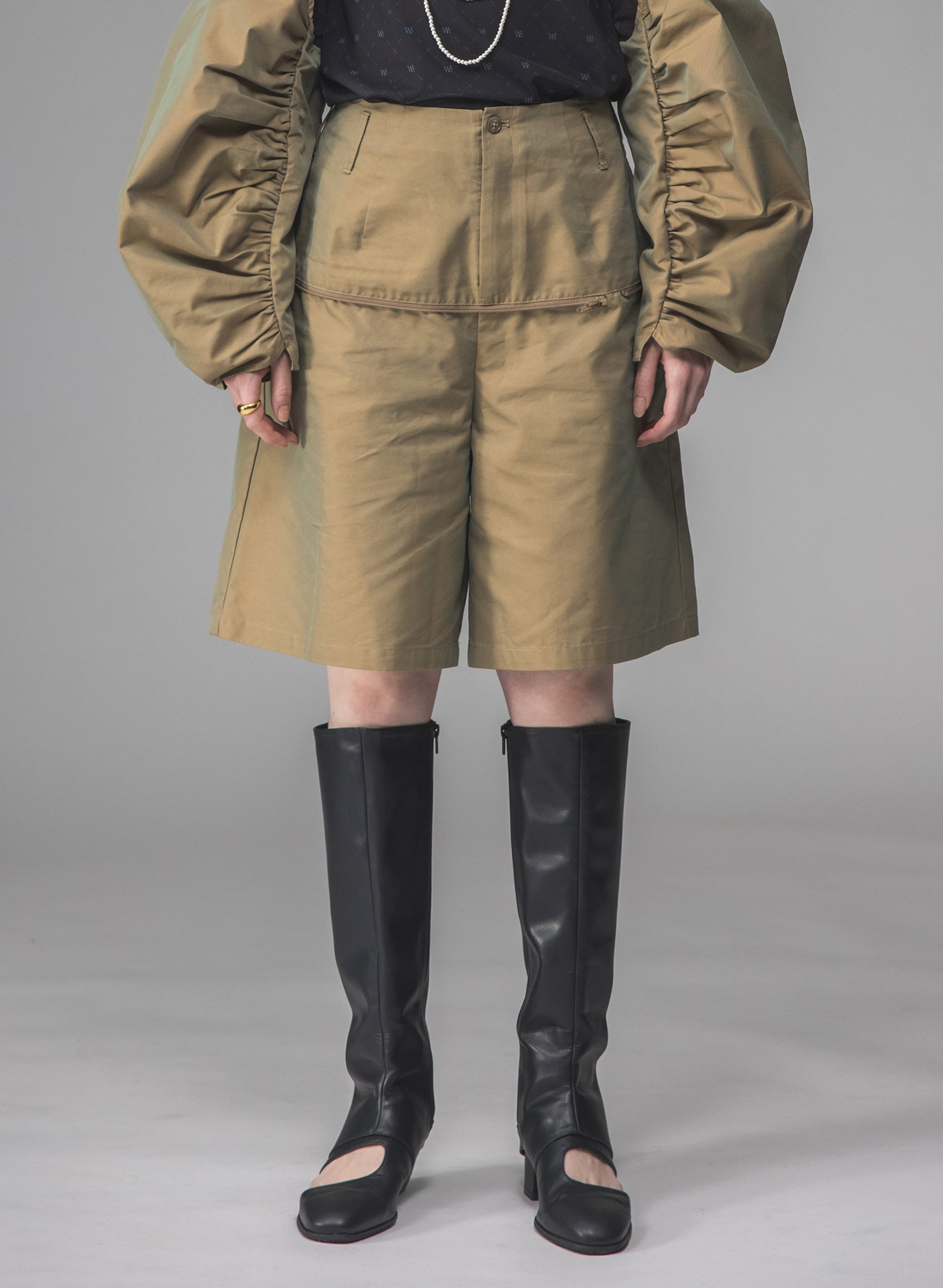 OWNth(オンス) ハーフパンツ×ロングスカート きれいめ レディース ベージュ