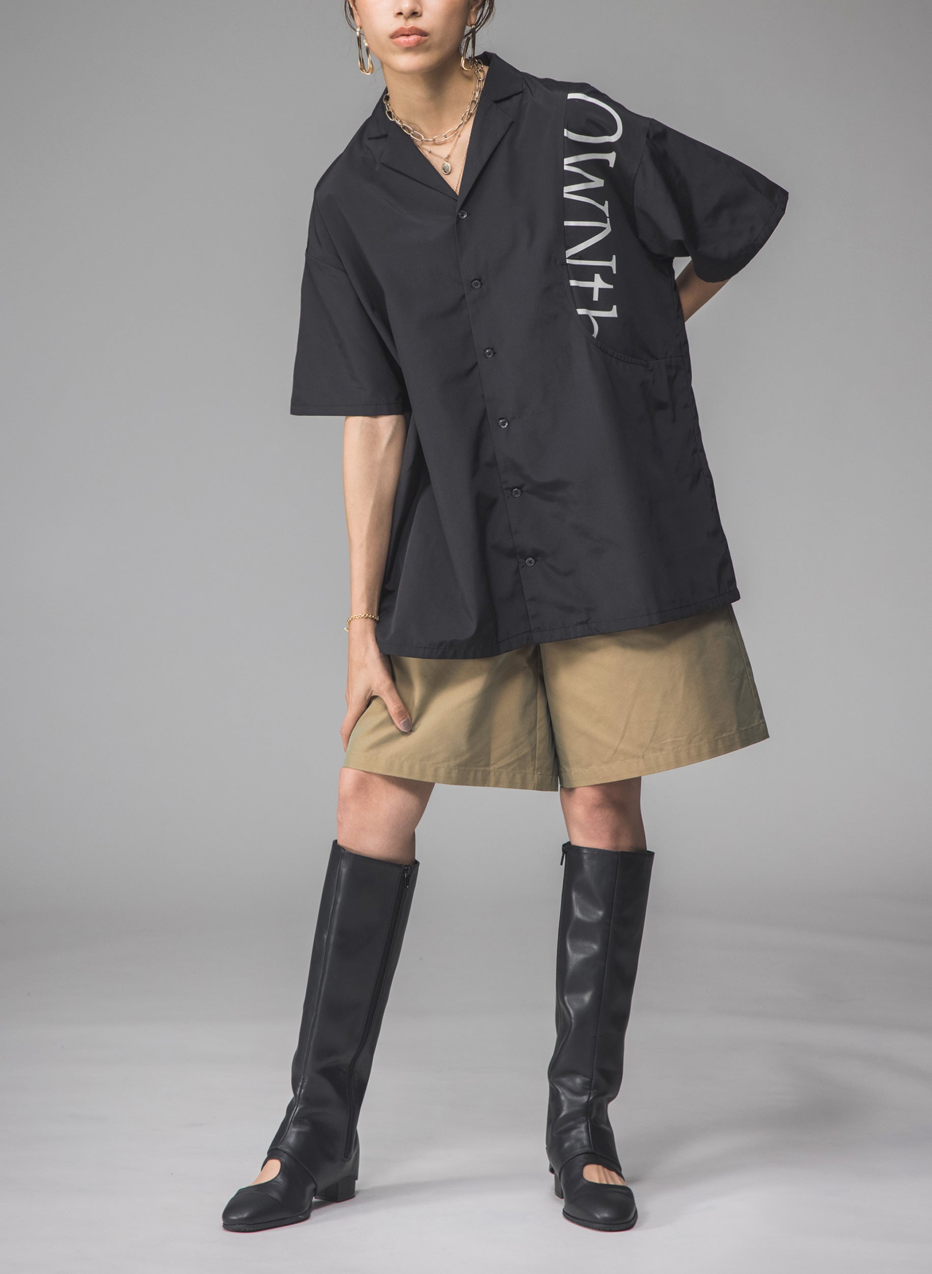 OWNth(オンス) ハーフパンツ×ロングスカート きれいめ レディース ベージュ
