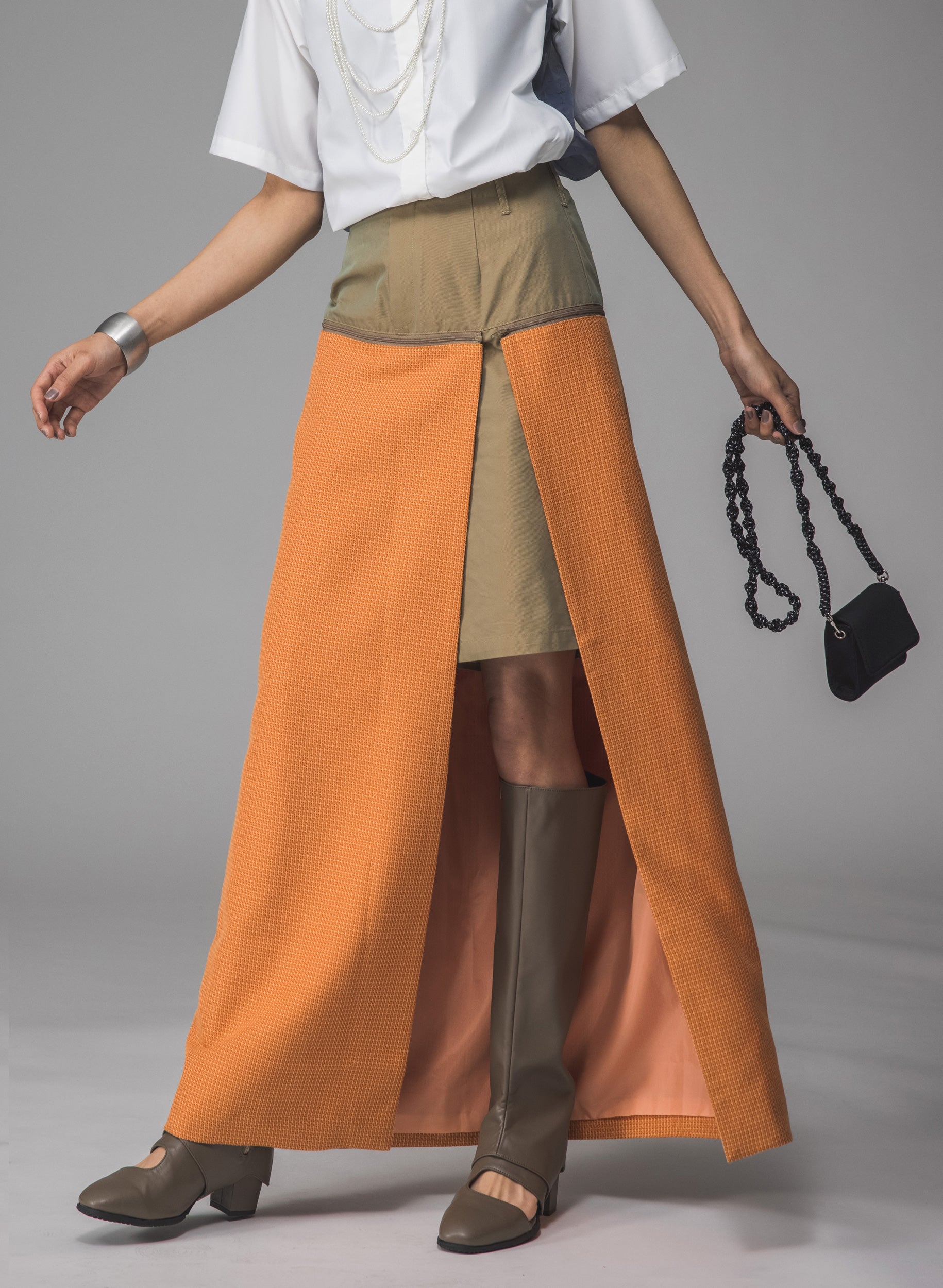 OWNth(オンス) ハーフパンツ×ロングスカート きれいめ レディース ベージュ