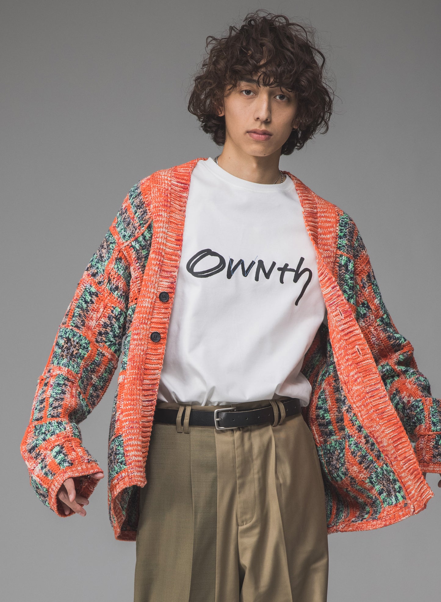 OWNth(オンス) クロシェニットカーディガン きれいめ レディース オレンジ