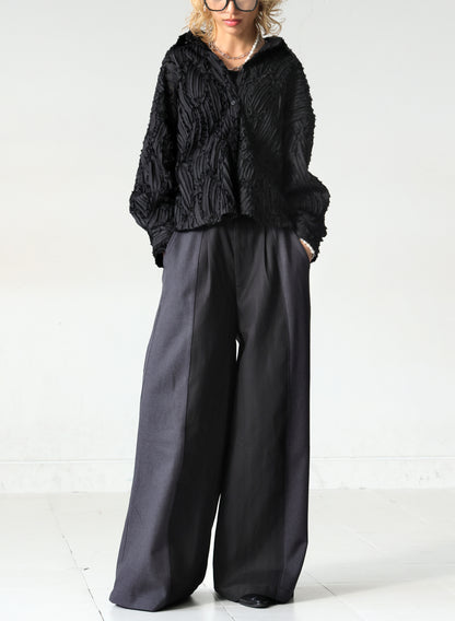 OWNth(オンス) 異素材切替デザインパンツ きれいめ ユニセックス　ブラック　黒
