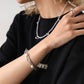 OWNth(オンス) パール×ミックスチェーンデザインブレスレット きれいめ レディース　シルバー
