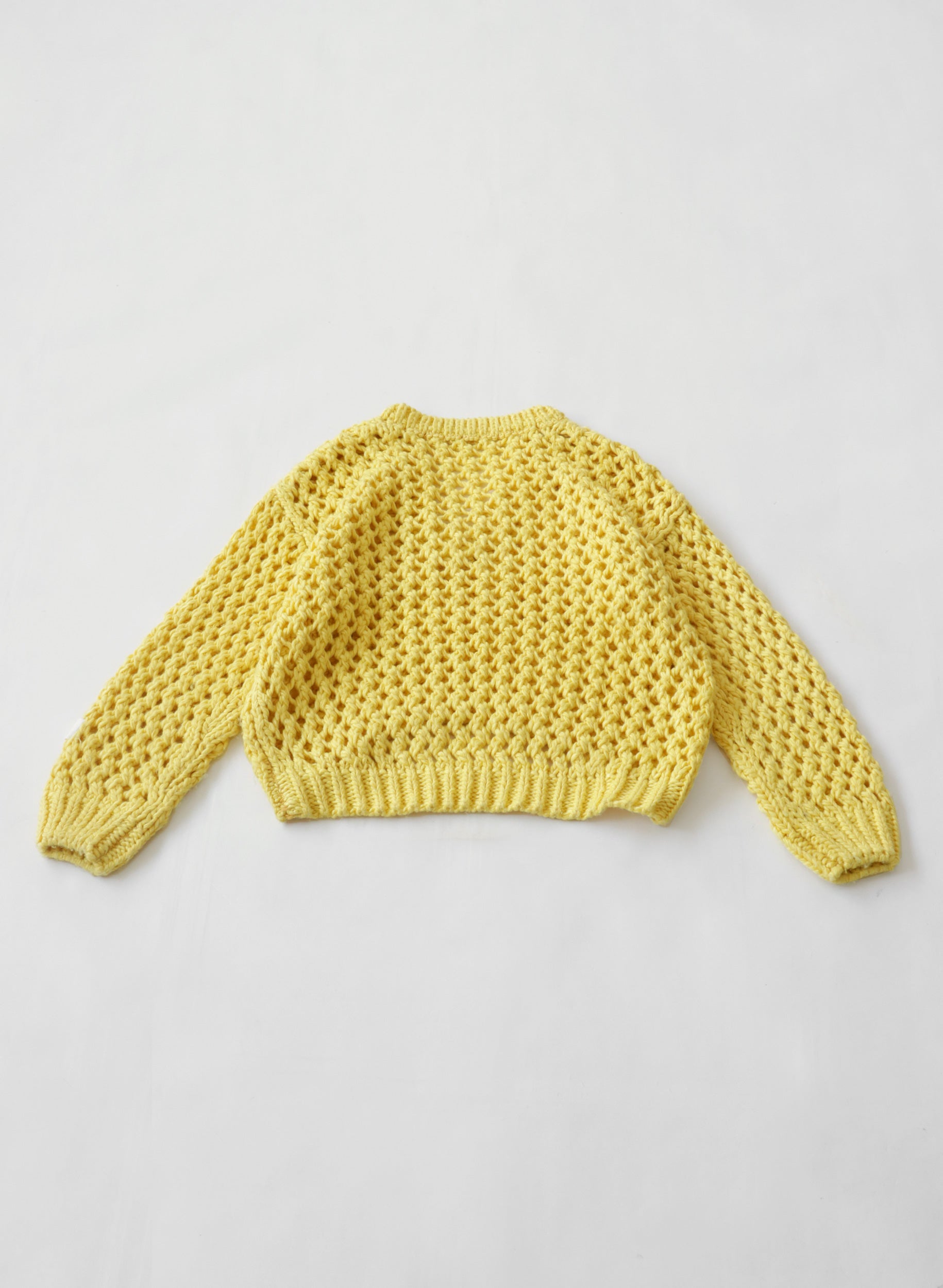 ロフloaf(ロフ)ニット　セーター　ショートクロップド丈　編みイエロー黄色人気完売