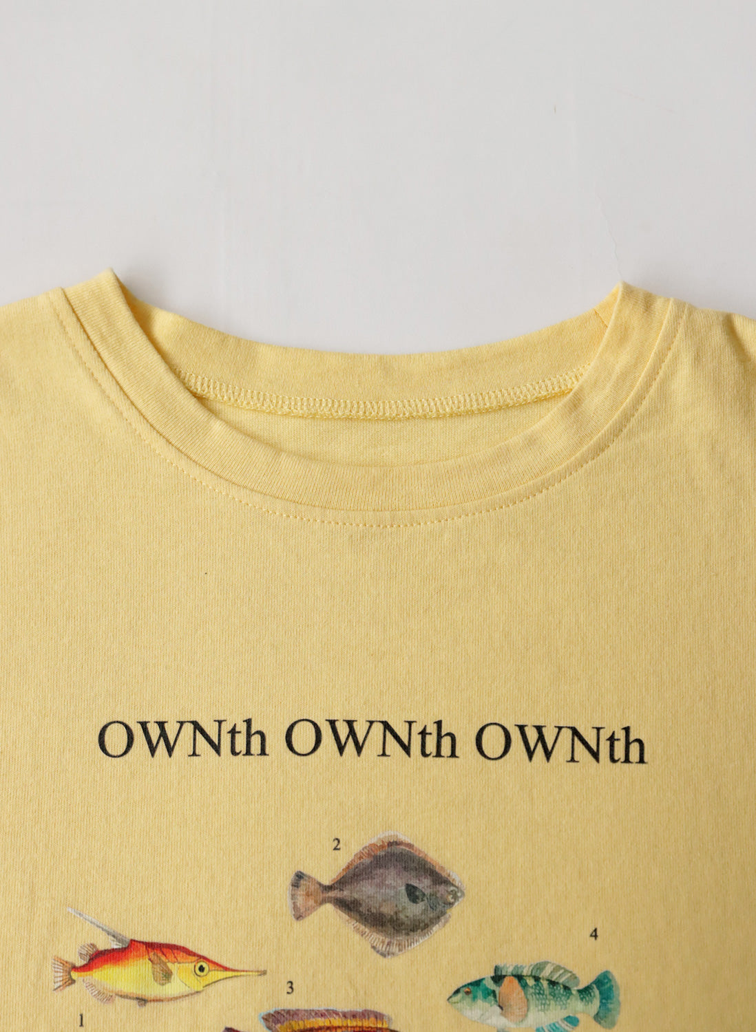 OWNth(オンス) ”fishing club OWNth"クルーネックロングスリーブTシャツ きれいめ レディース　首周り