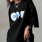 OWNth(オンス) ロゴ刺繍Ｔシャツ きれいめ ユニセックス　ブラック　黒