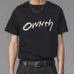 OWNth(オンス) ステッチデザインロゴTシャツ きれいめ レディース　ブラック　黒